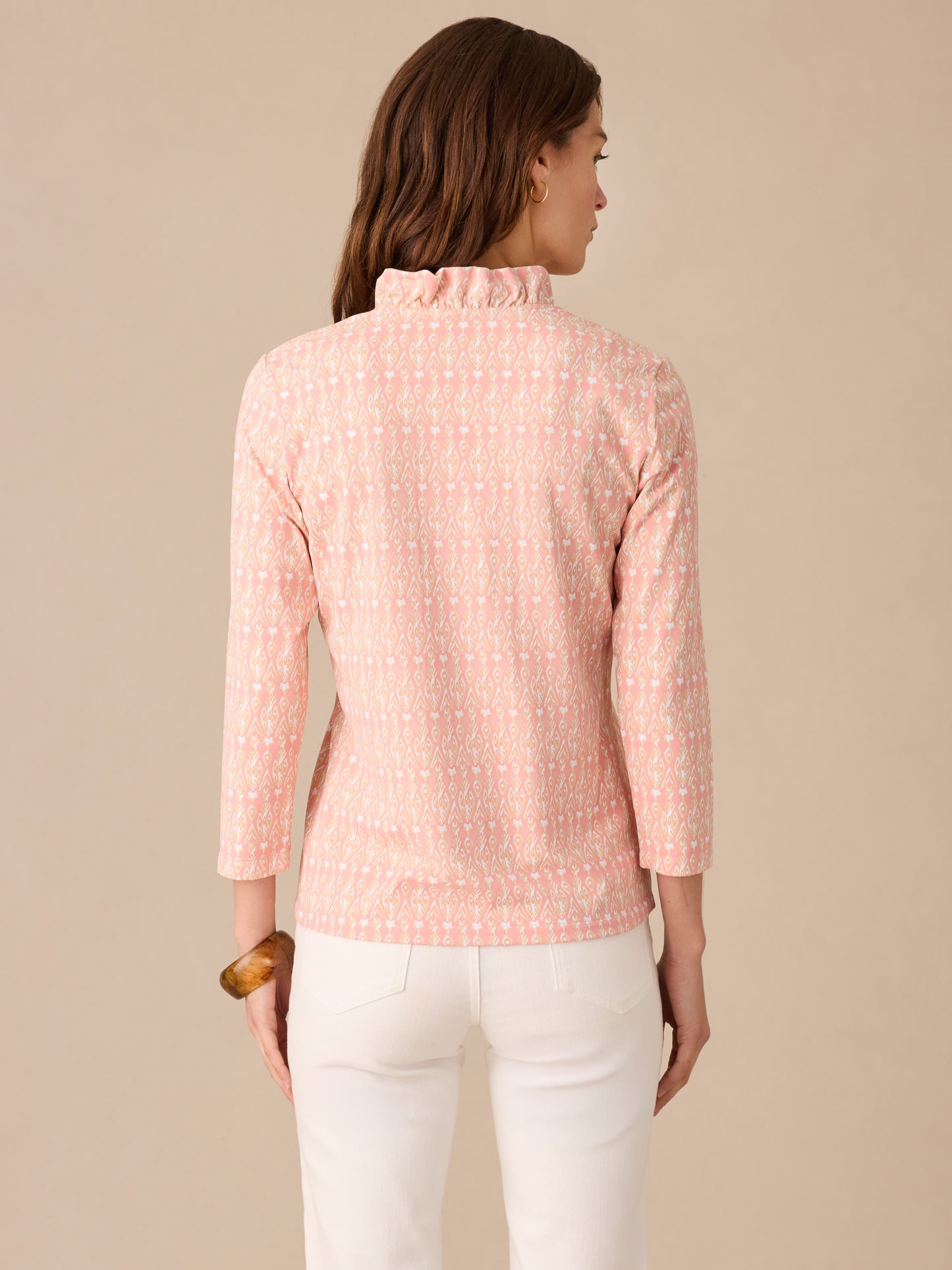 Kate Ruffle Top in Neo Jewel Ikat