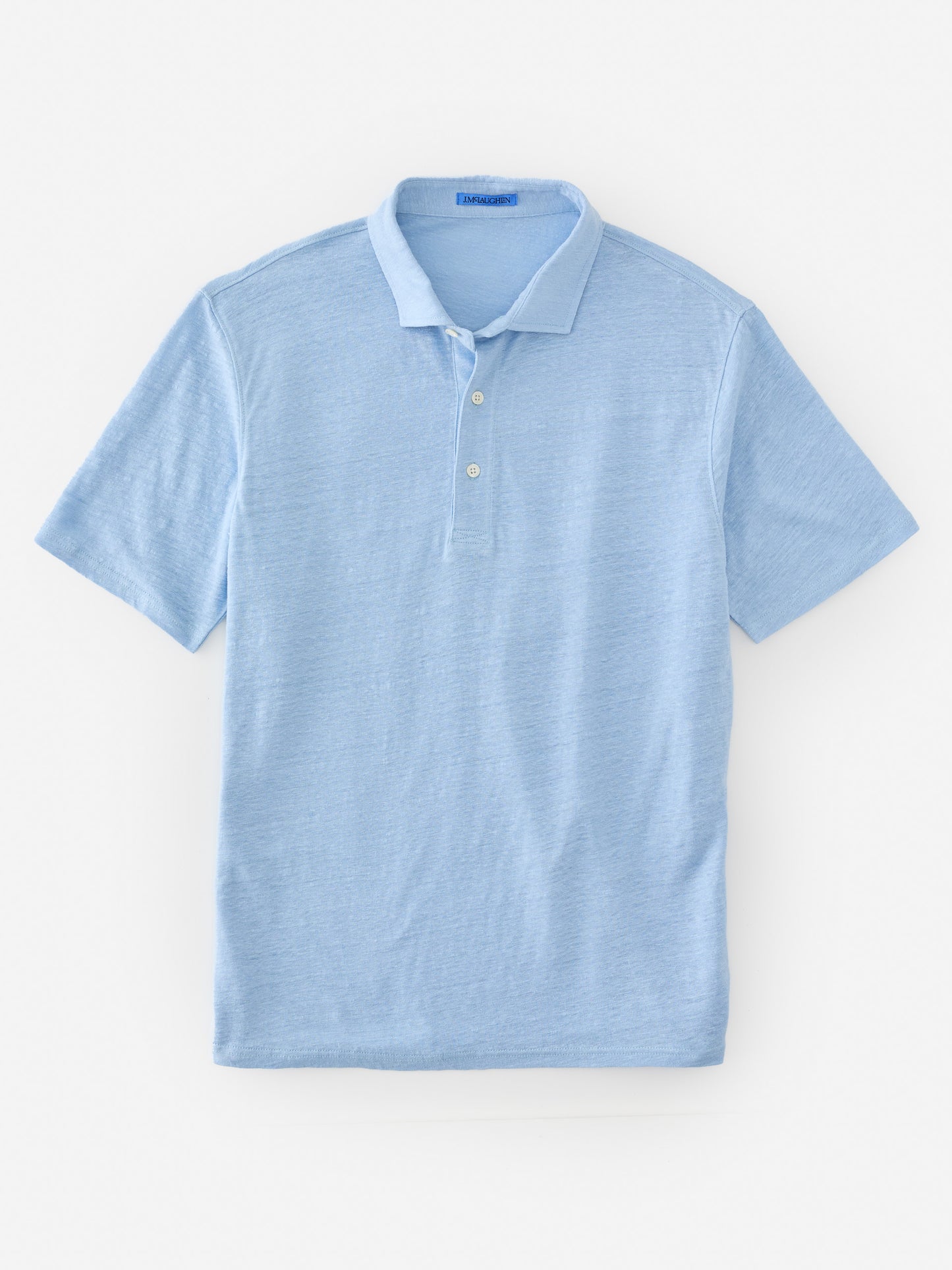J.McLaughlin Larkspur polo in light blue made with linen.