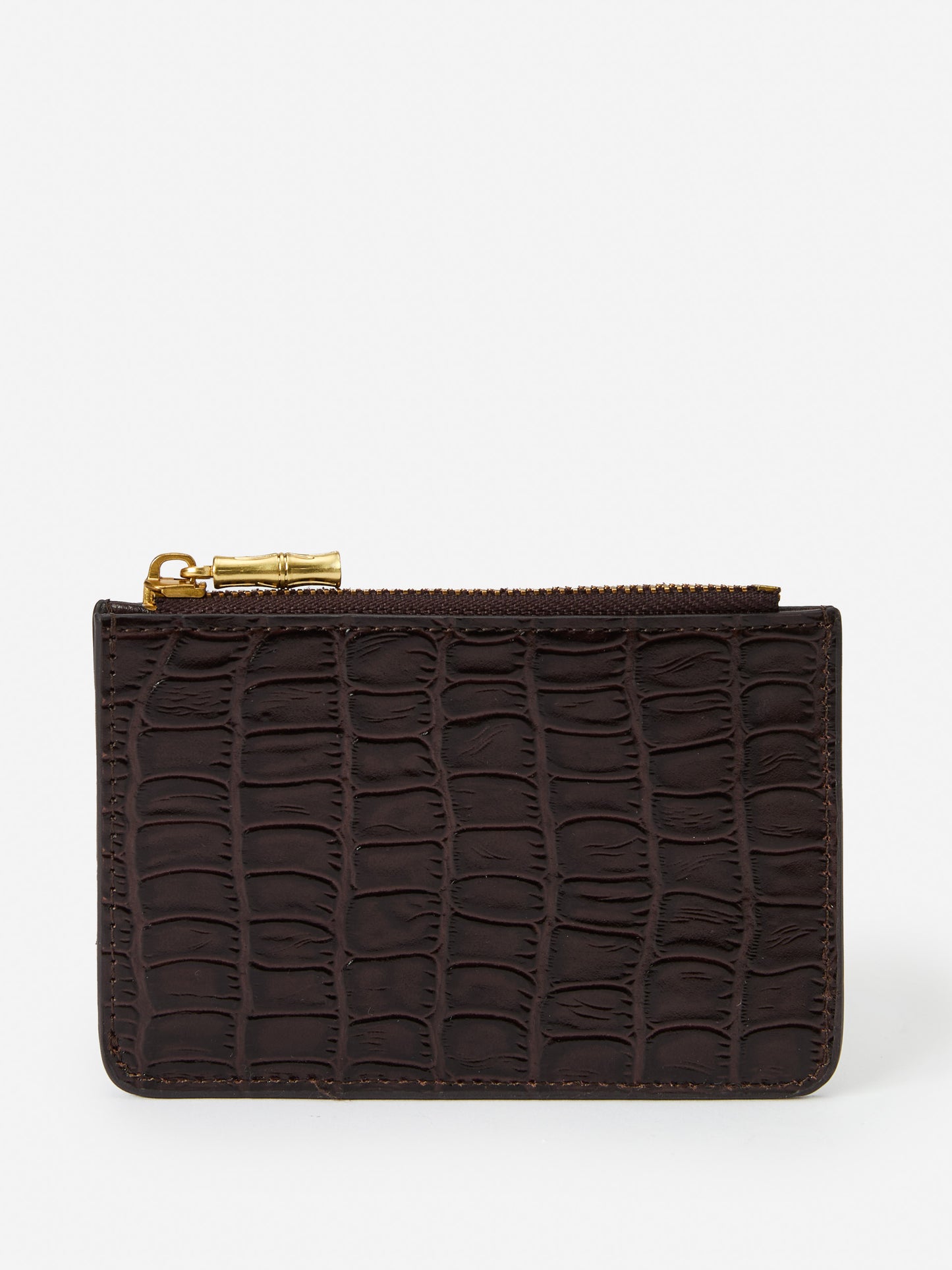 J.McLaughlin Libi wallet in dark brown made with crocodile.