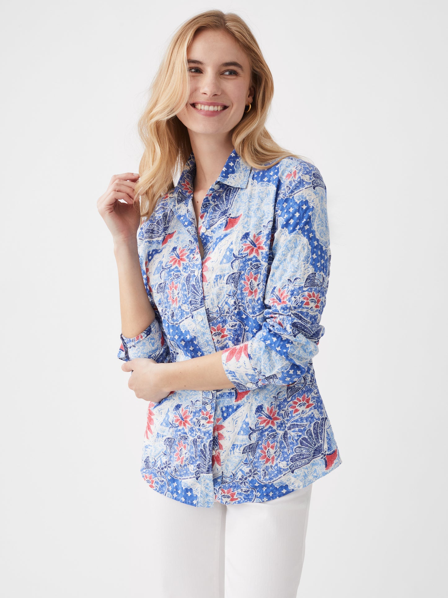 Lois Shirt in Batik Botanica