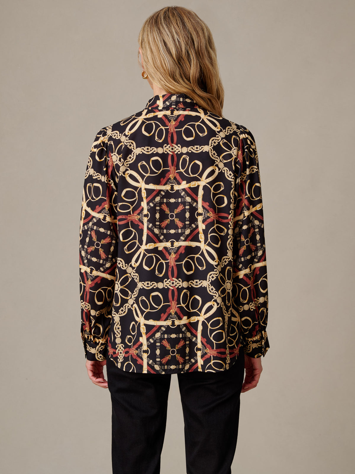 Maeve Silk Blend Blouse in Mini Heraldic Tassel