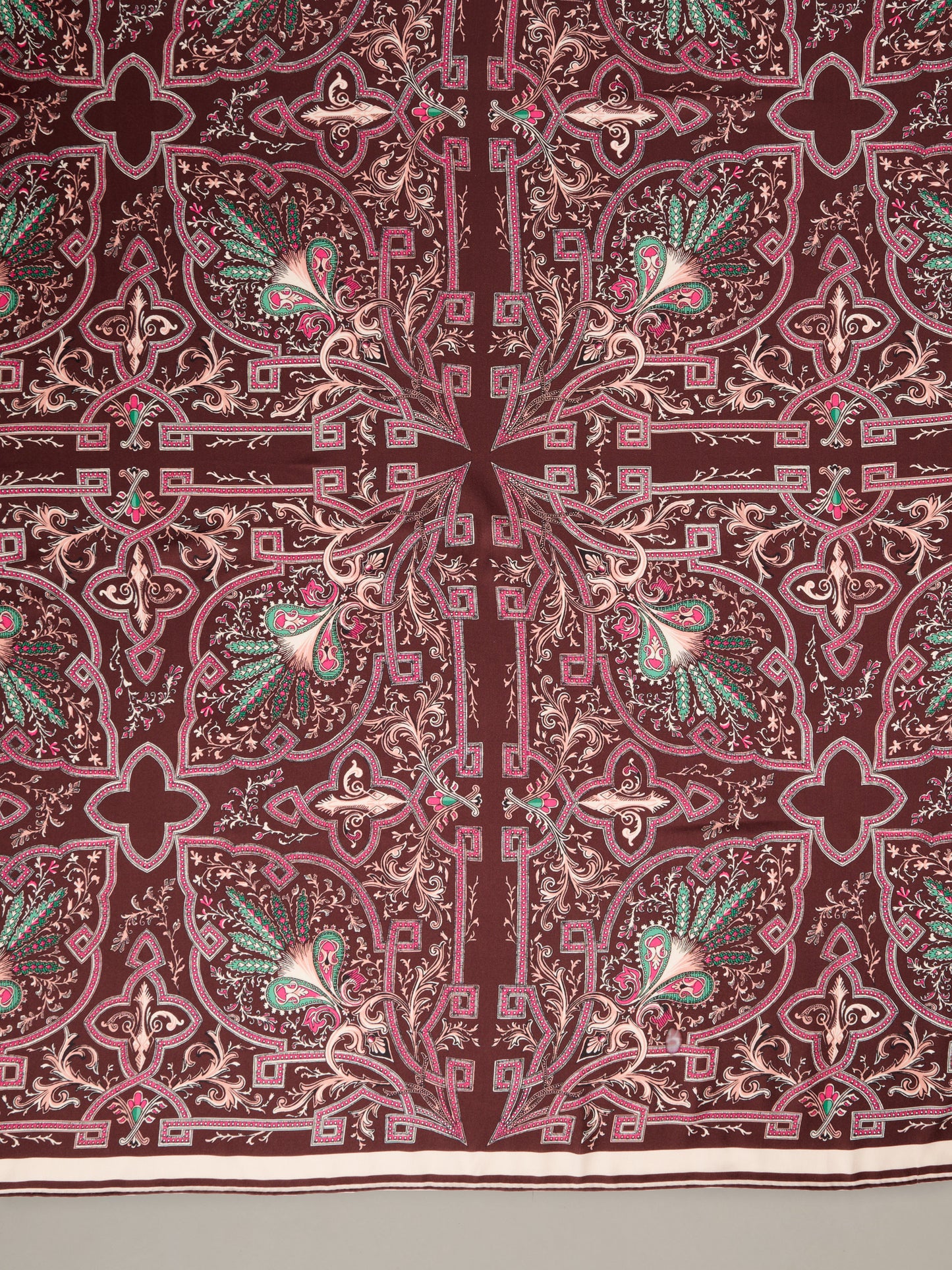 The Magic Silk Twill Scarf in Baroque Medallion Border