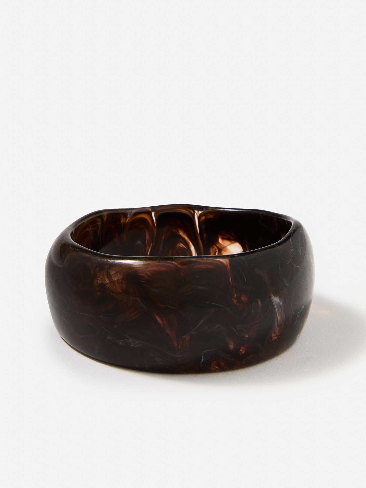 J.McLaughlin Marbelized bangle in brown made with resin.