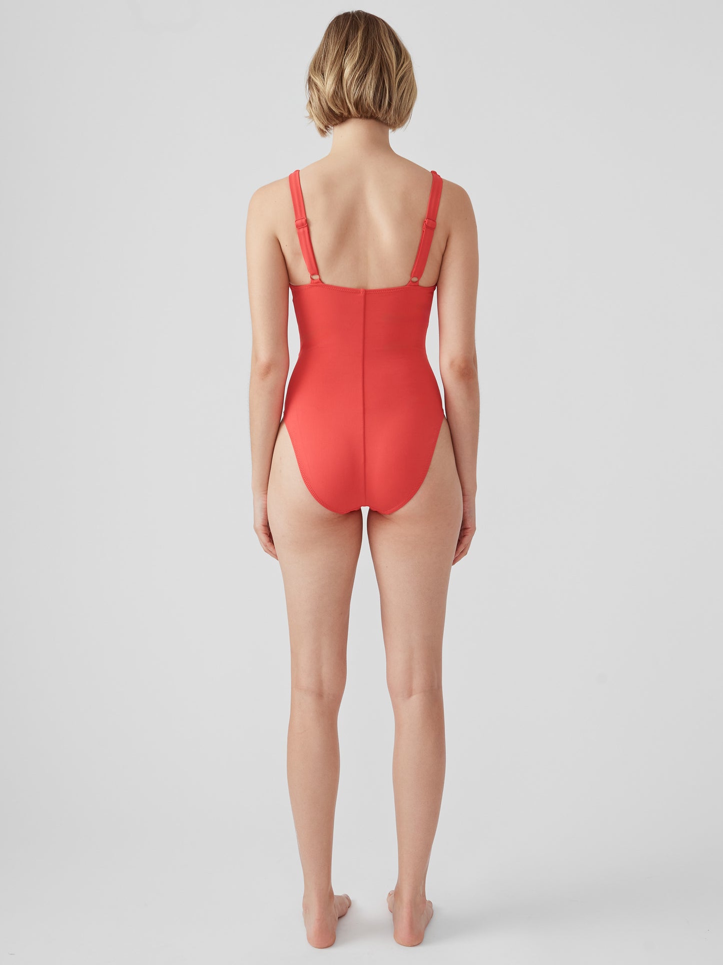 J.McLaughlin Melodie swimsuit in poppy made with nylon.