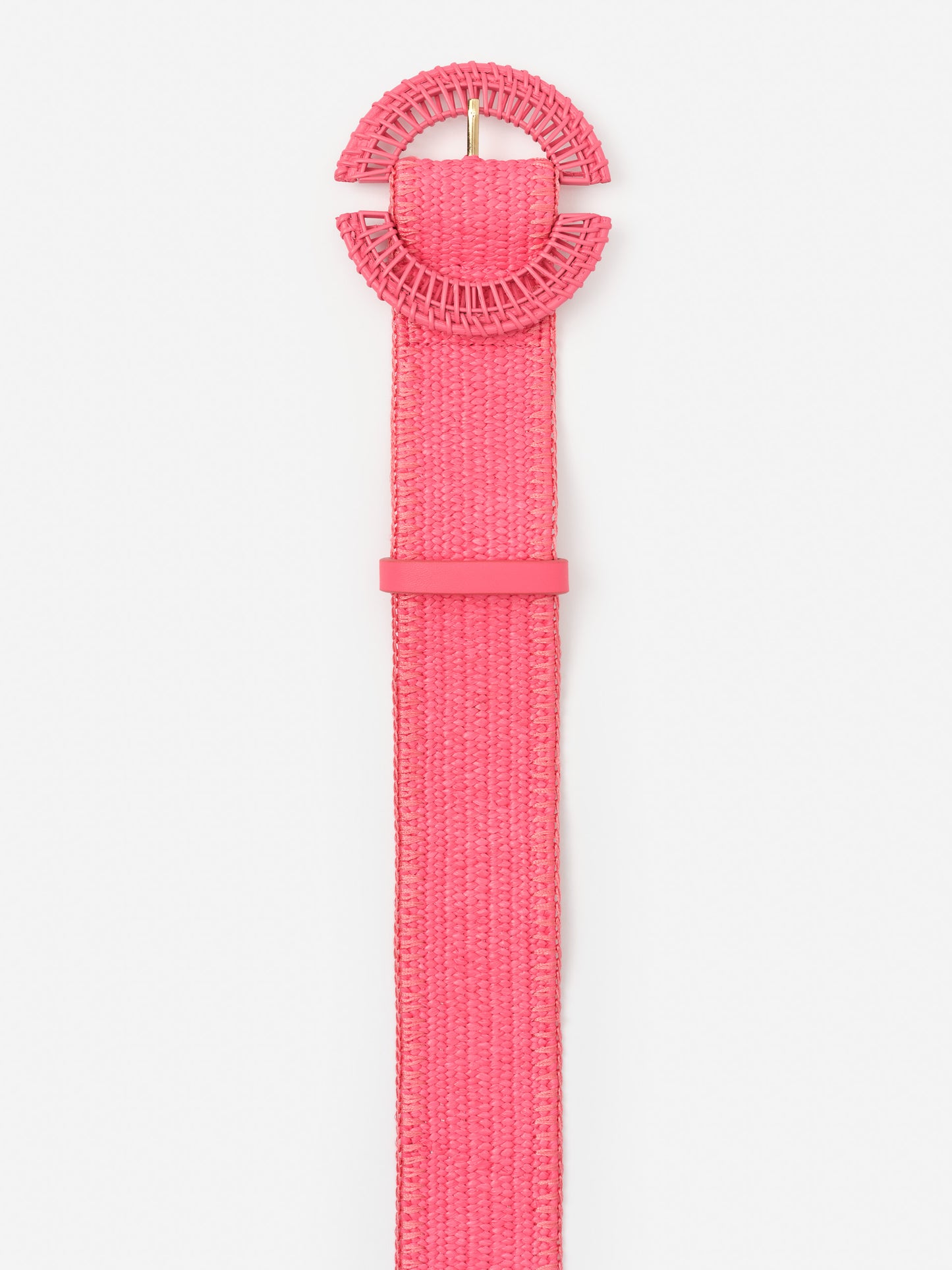 J.McLaughlin Millie belt in pink made with grasscloth and rattan.