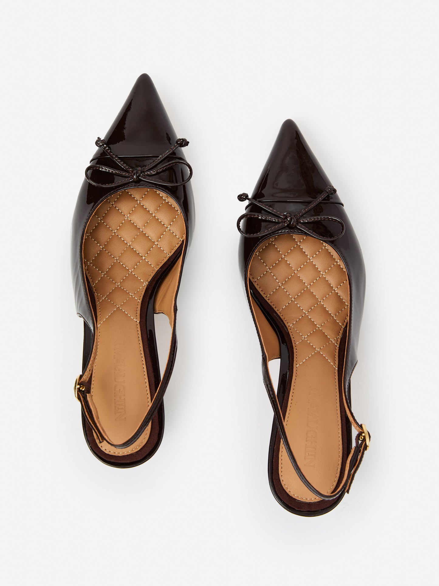J.mcLauighlin Miriam heels in dark brown made with patent leather.