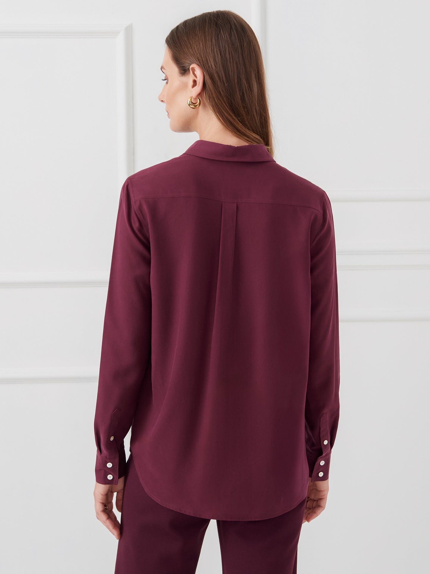 Miris silk shirt in merlot