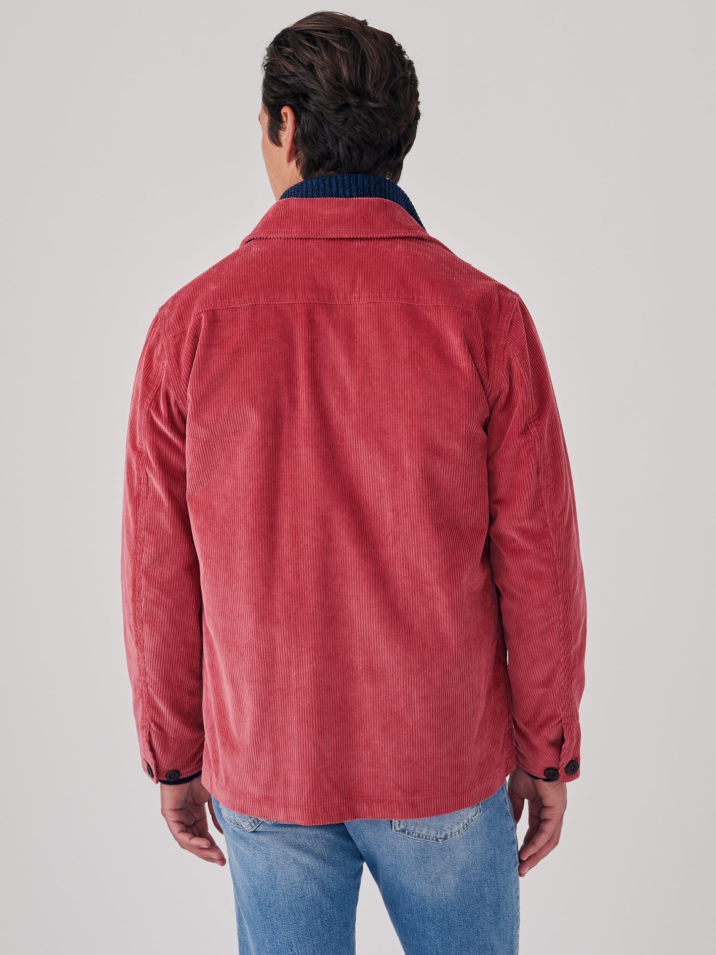 J.McLaughlin Weekender jacket in berry made with cotton corduroy.