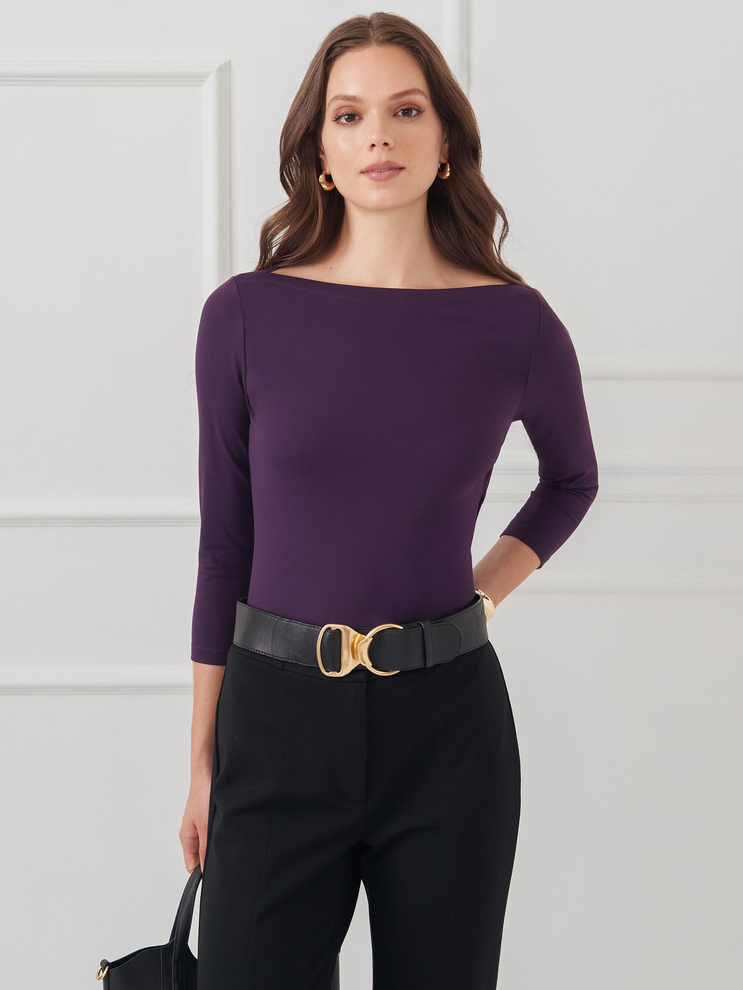 J.McLaughlin Natasha tee in jewel purple made with catalina cloth.