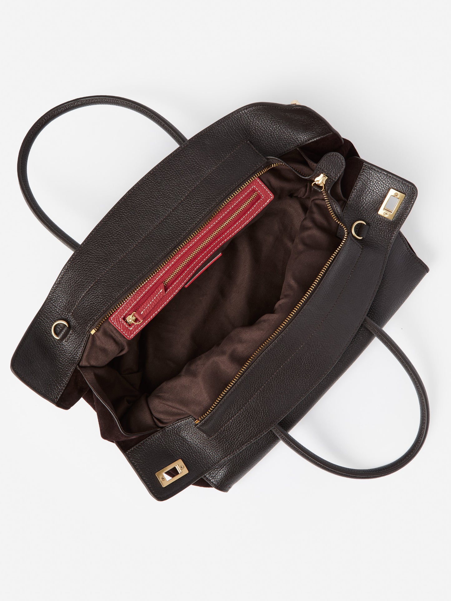 J.McLaughlin Nonie handbag in dark brown made with leather.