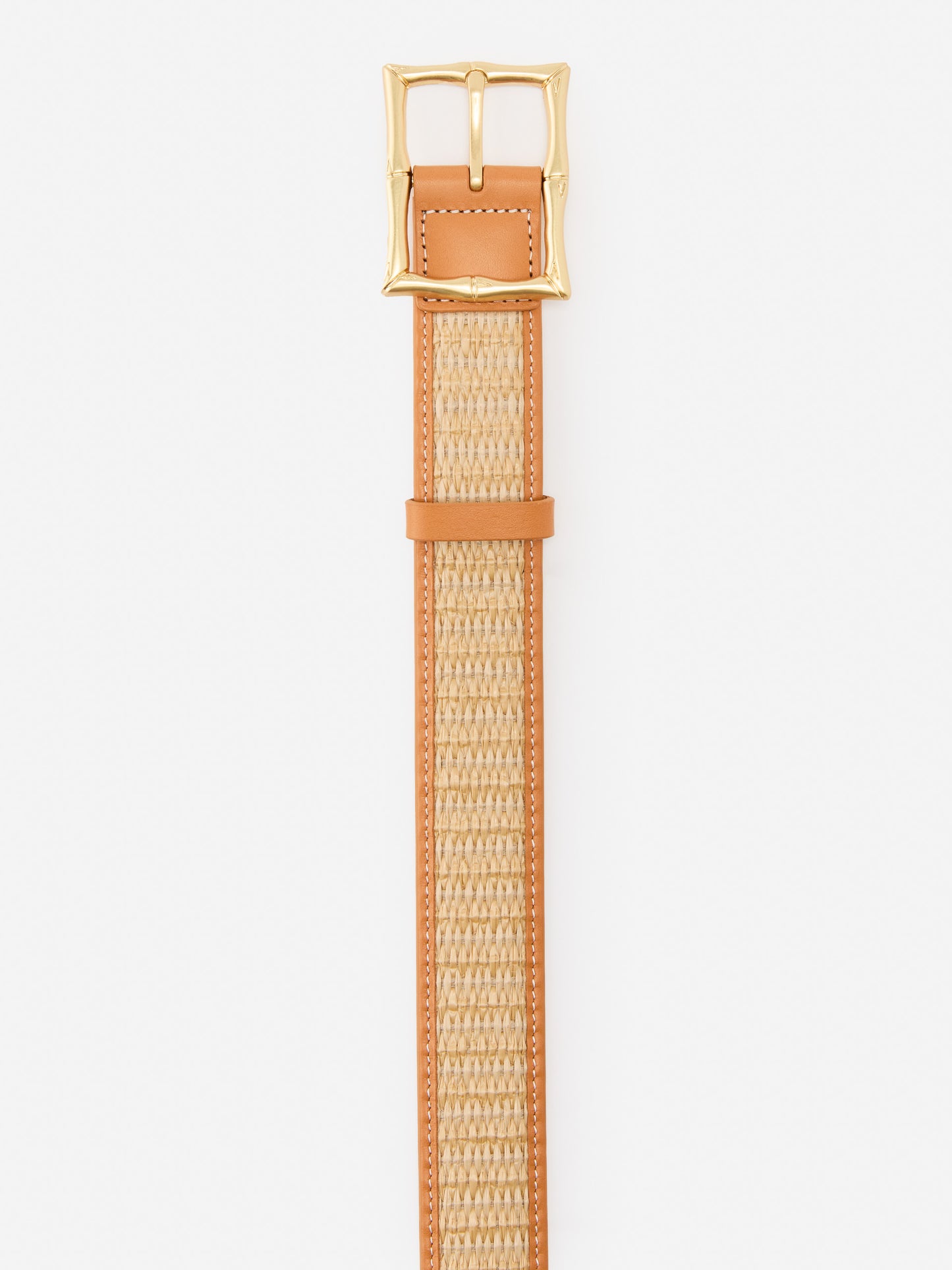 J.McLaughlin Ocean drive belt in natural/soft vachetta made with grasscloth and leather.
