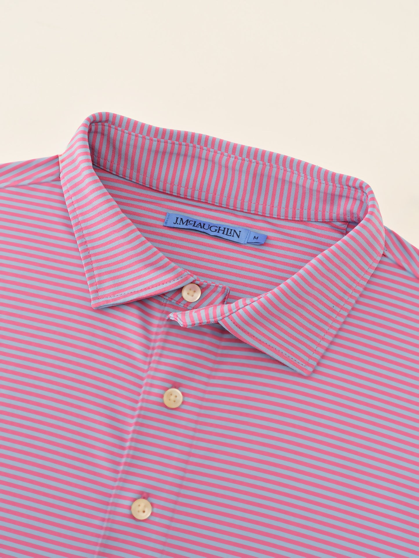 J.McLaughlin Peak polo in Hot Pink/Blue made with Polyester.