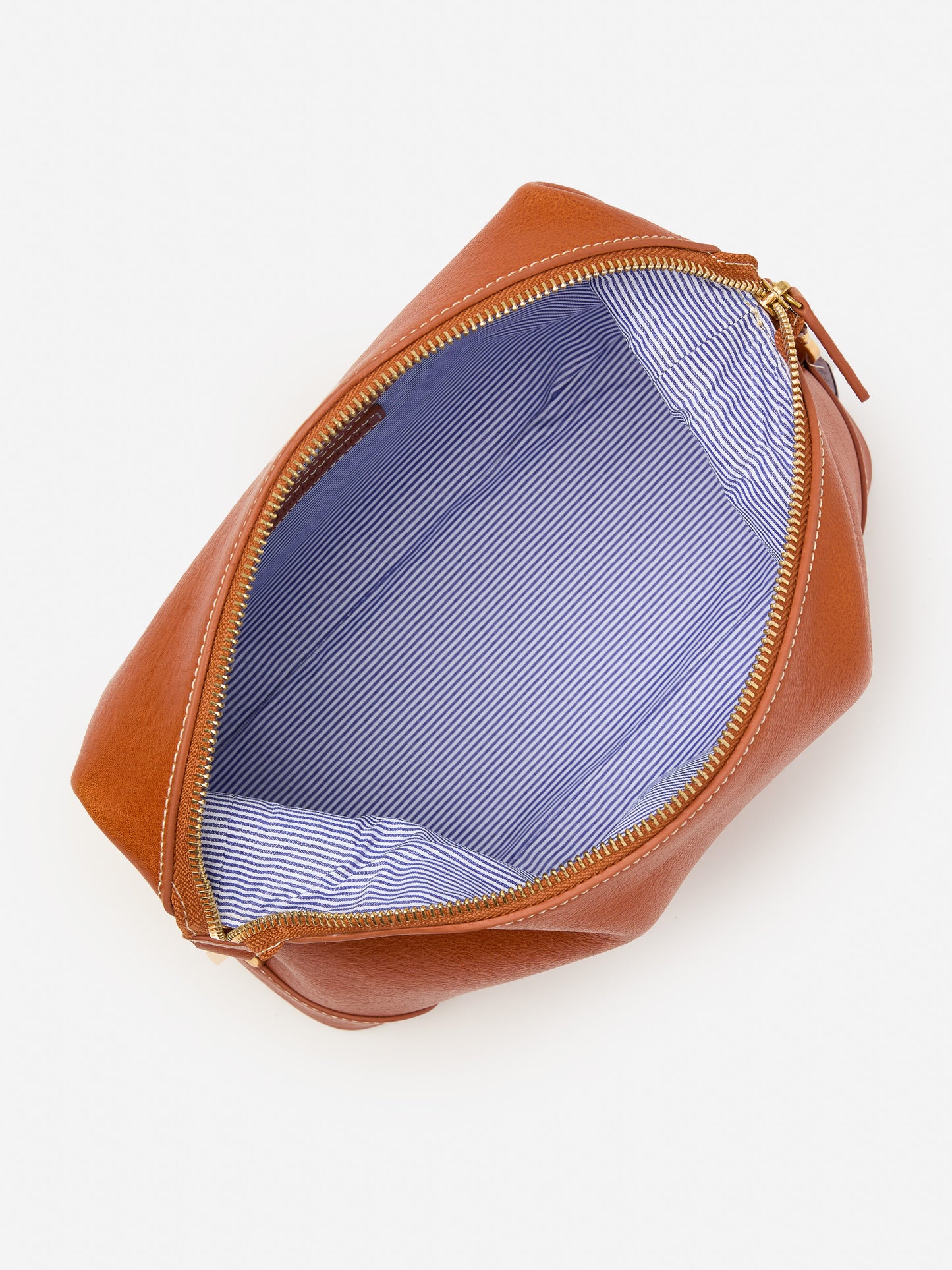 J.McLaughlin Butler Leather Dopp Kit in brown made with leather.