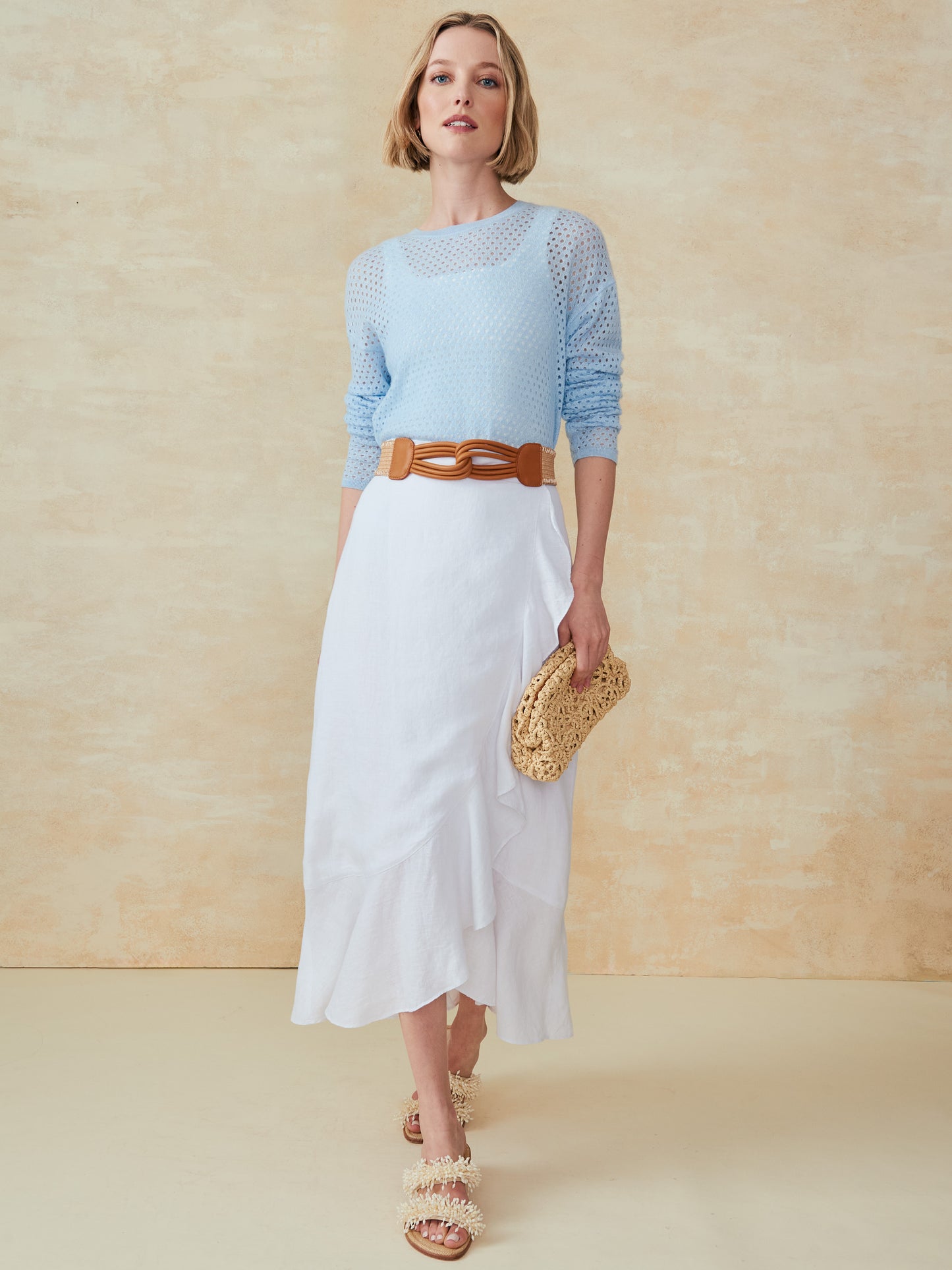 J.McLaughlin Philomena sweater in soft blue made with cashmere.