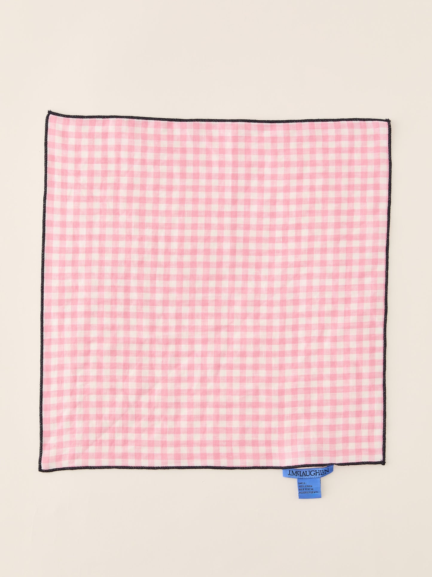 J.McLaughlin Pocket Square in Pink/White made with Linen.