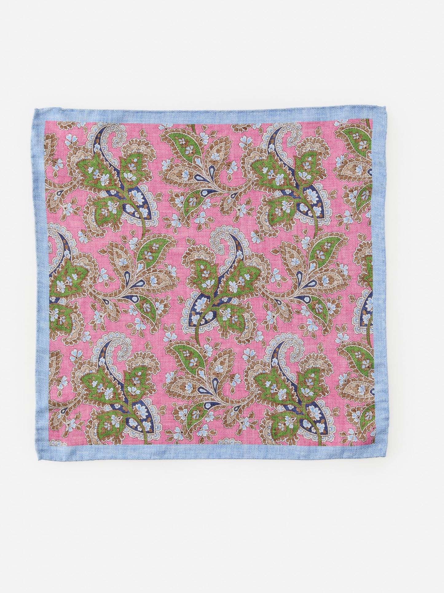 J.McLaughlin pocket square in green/multi made with silk.