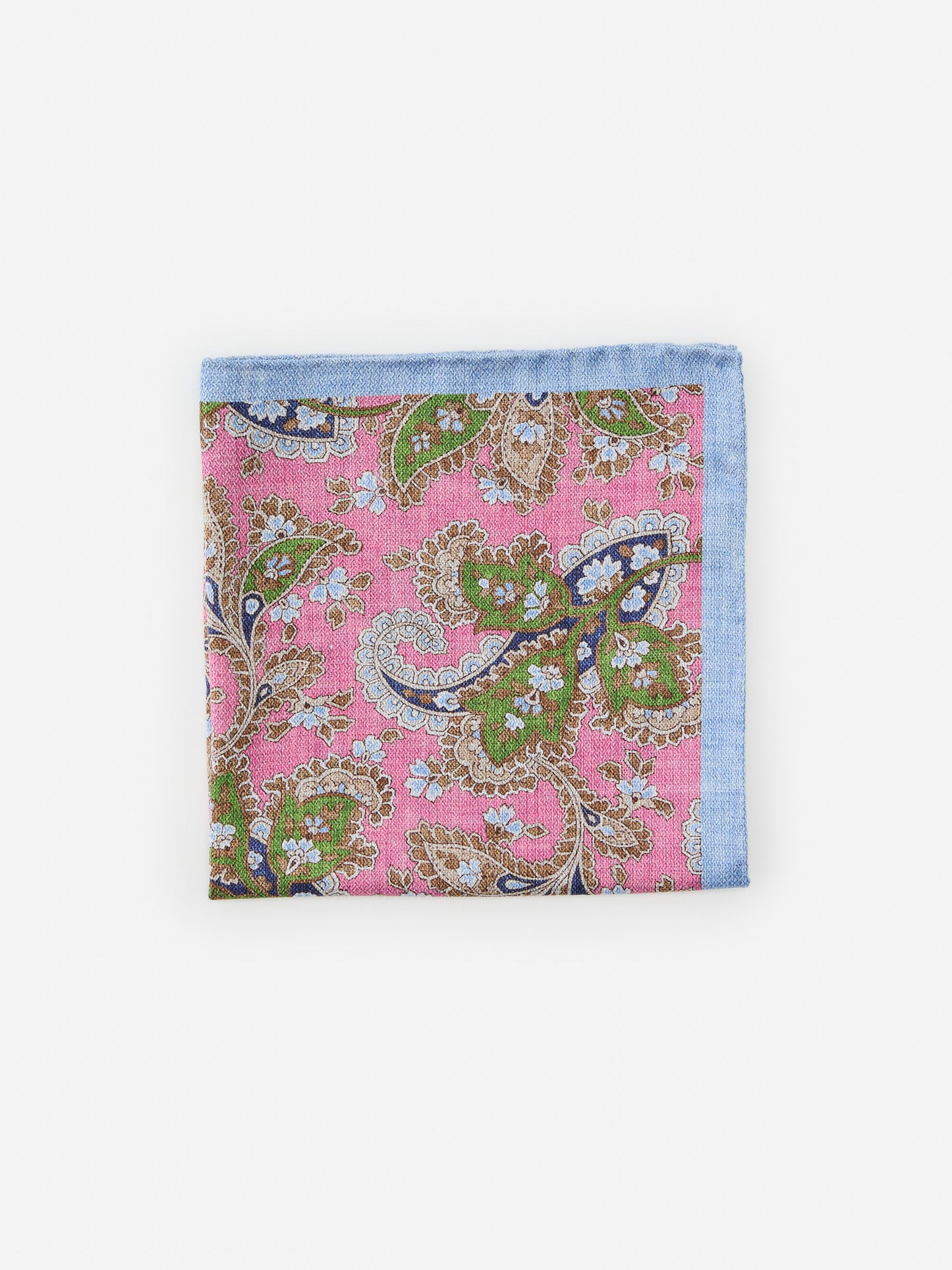 J.McLaughlin pocket square in green/multi made with silk.