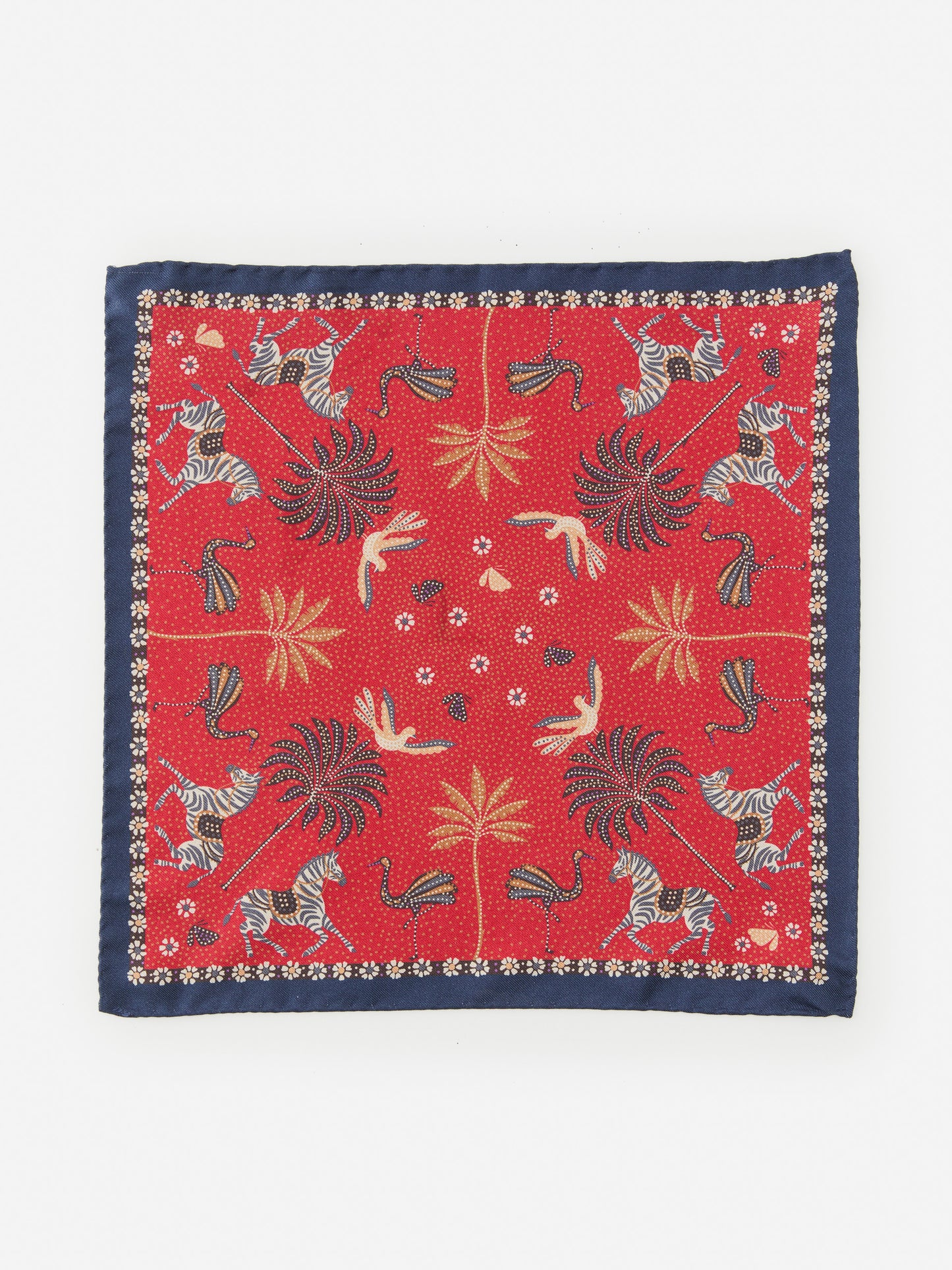 J.McLaughlin Pocket square in red multi made with silk.
