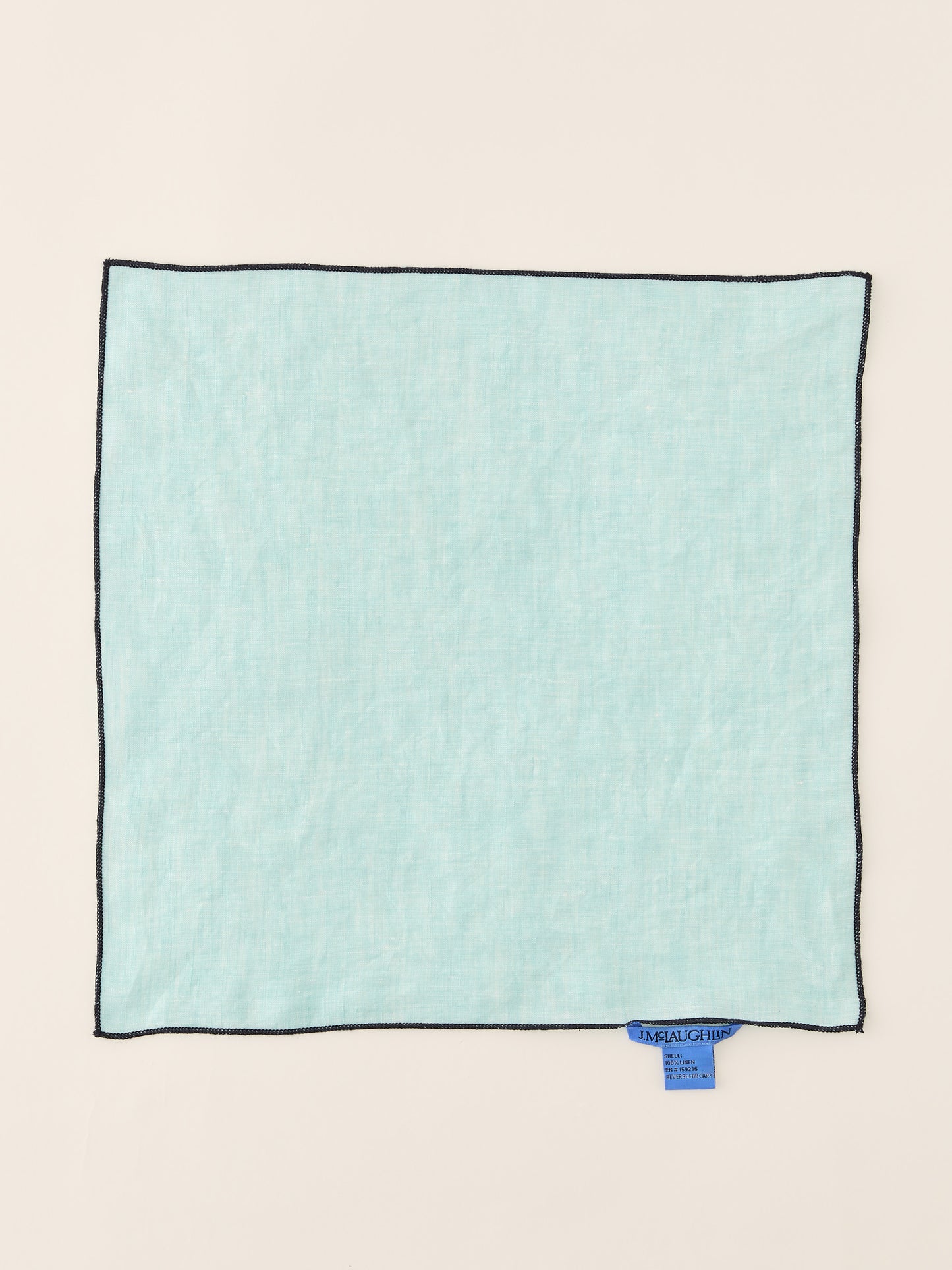 J.McLaughlin Pocket Square in Aqua made with Linen.