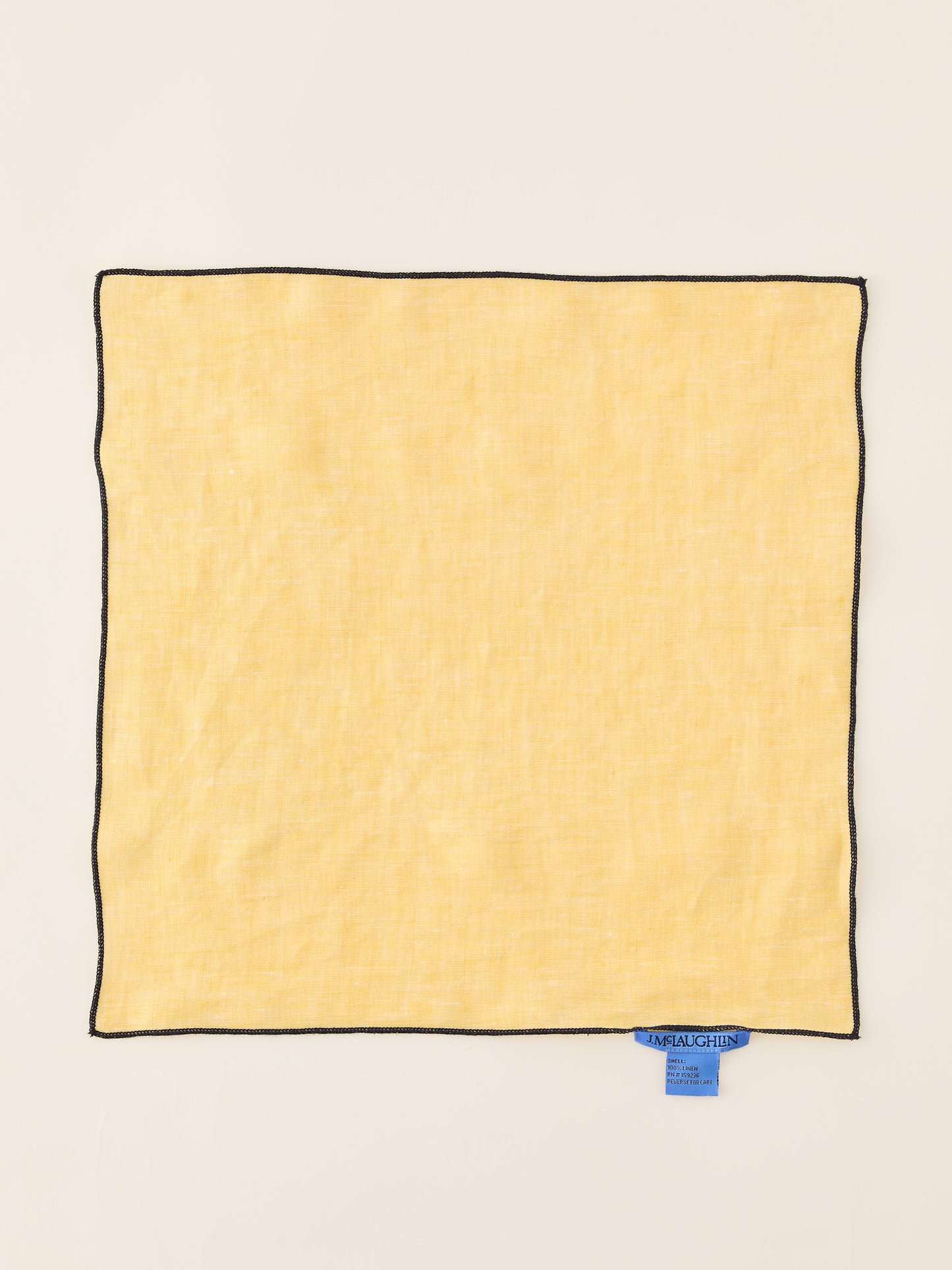 J.McLaughlin Pocket Square in Yellow made with Linen.