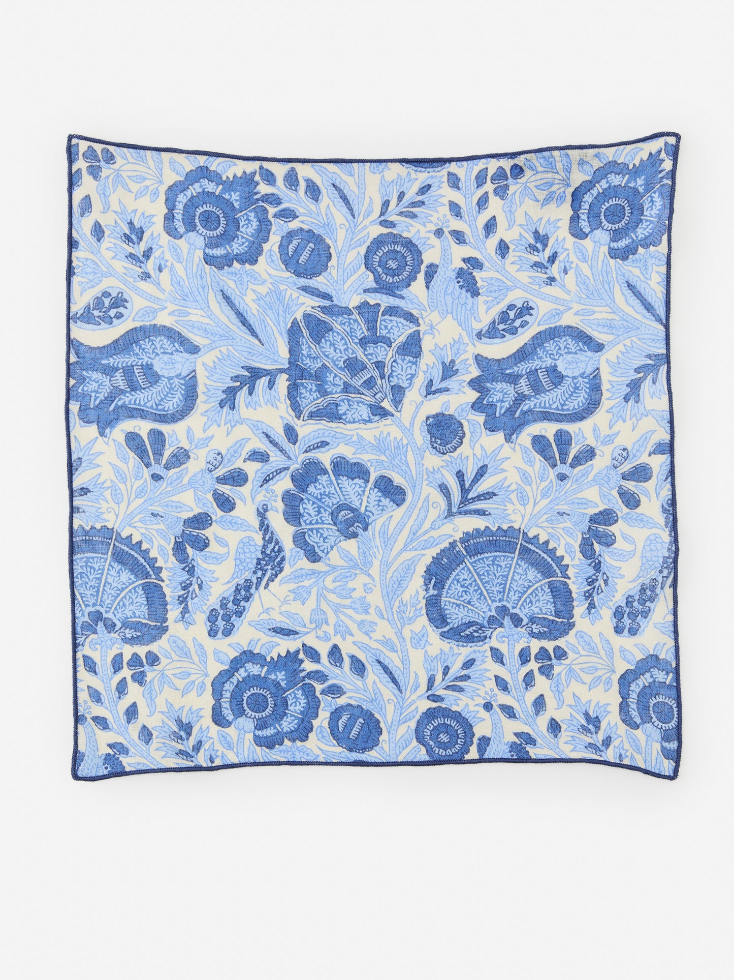 J.McLaughlin pocket square in blue/multi made with linen/