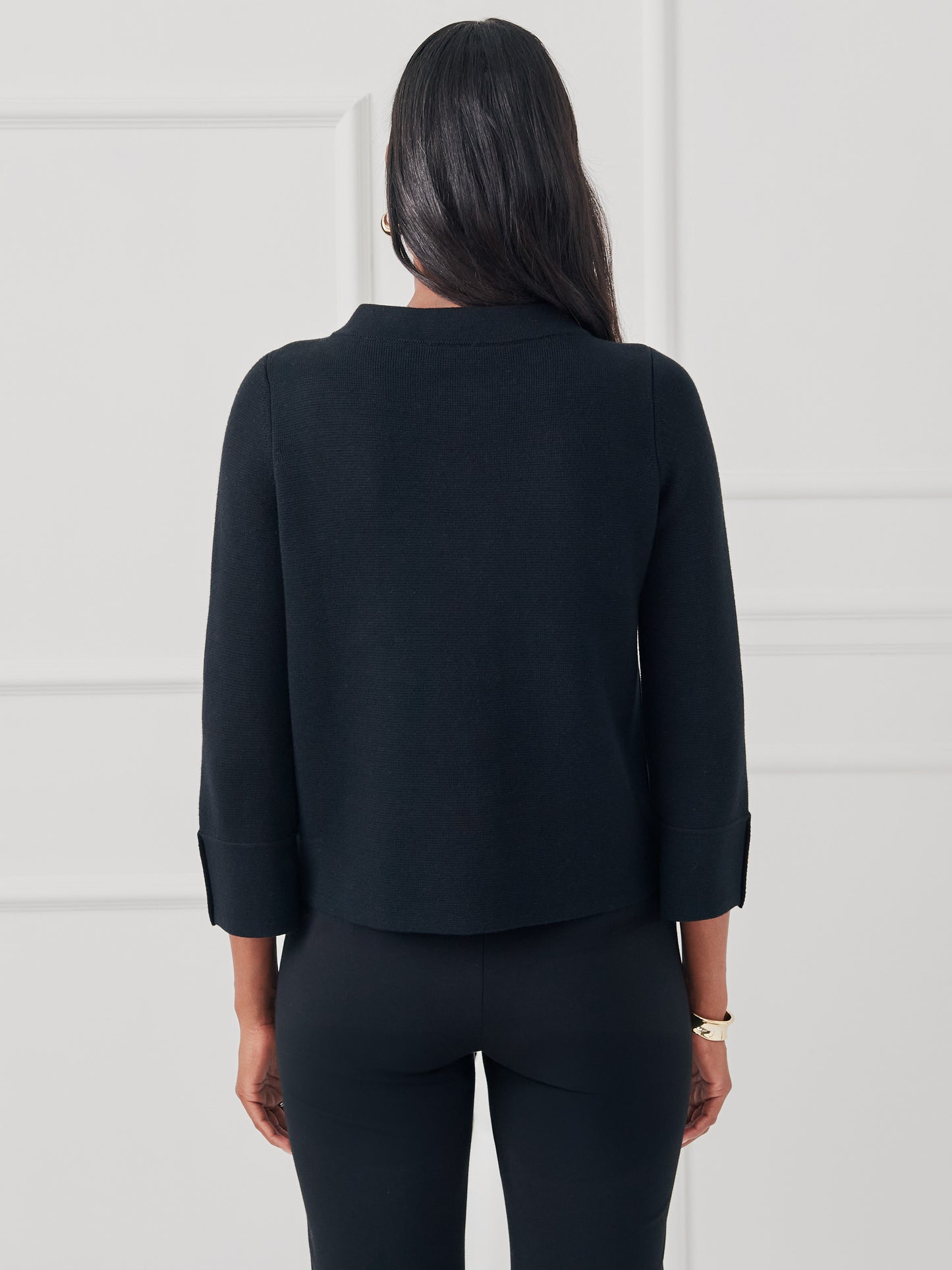 J.McLaughlin Prima cardigan in black made with cotton/modal.