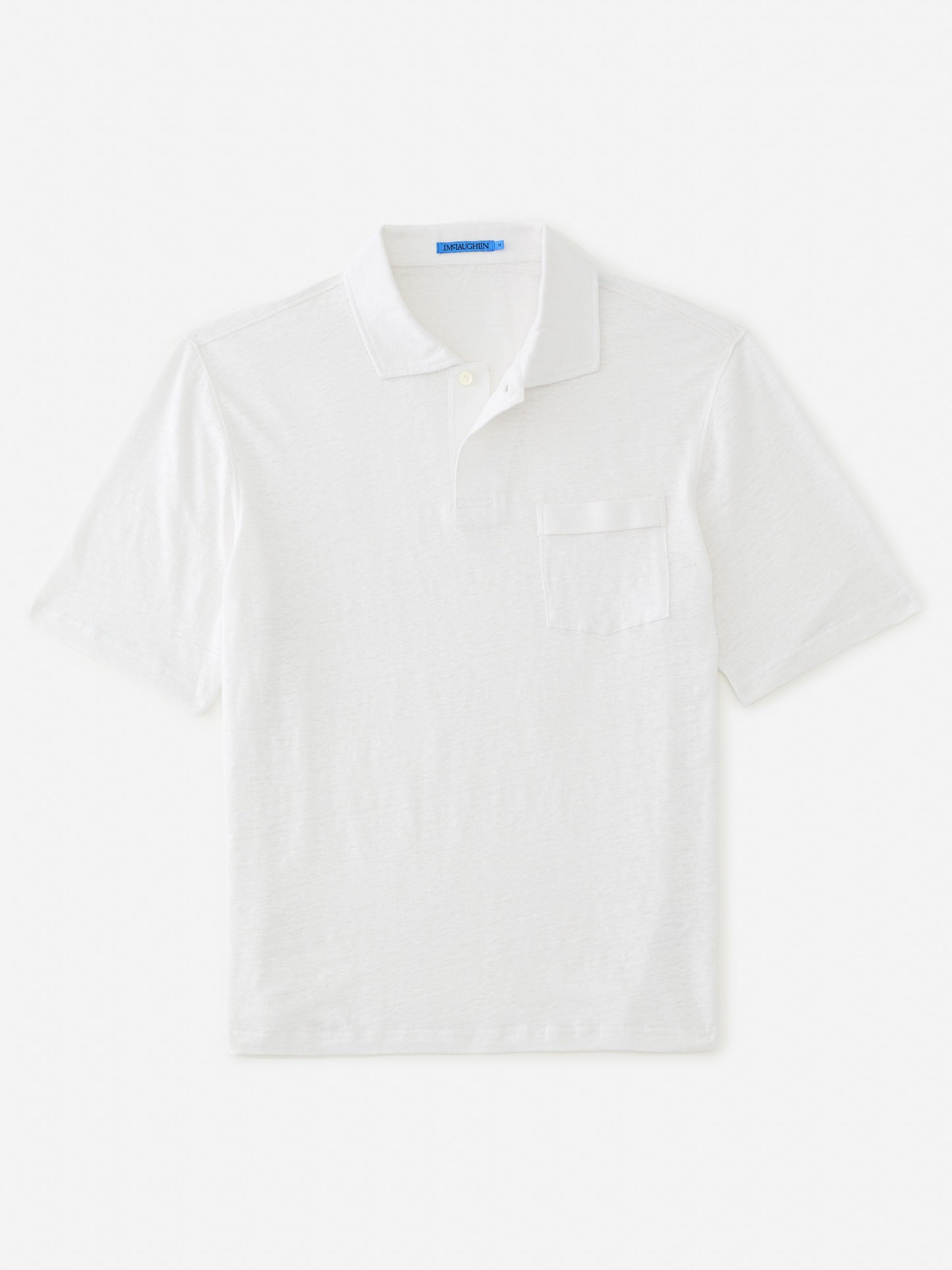 J.McLaughlin Riva polo in white made with linen.