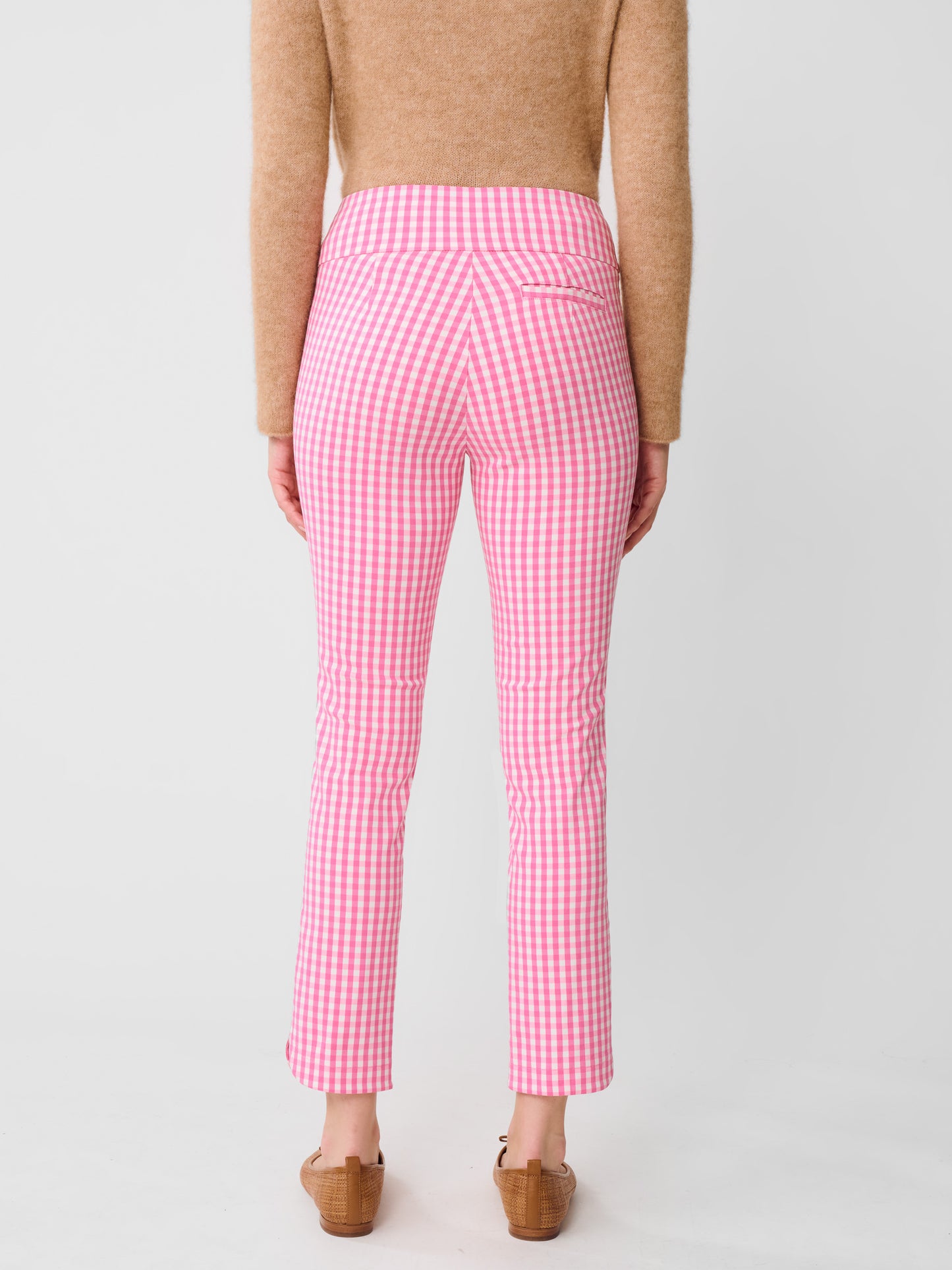 J.McLaughlin Romilly pants in hot pink/white made with Amelia Cloth.
