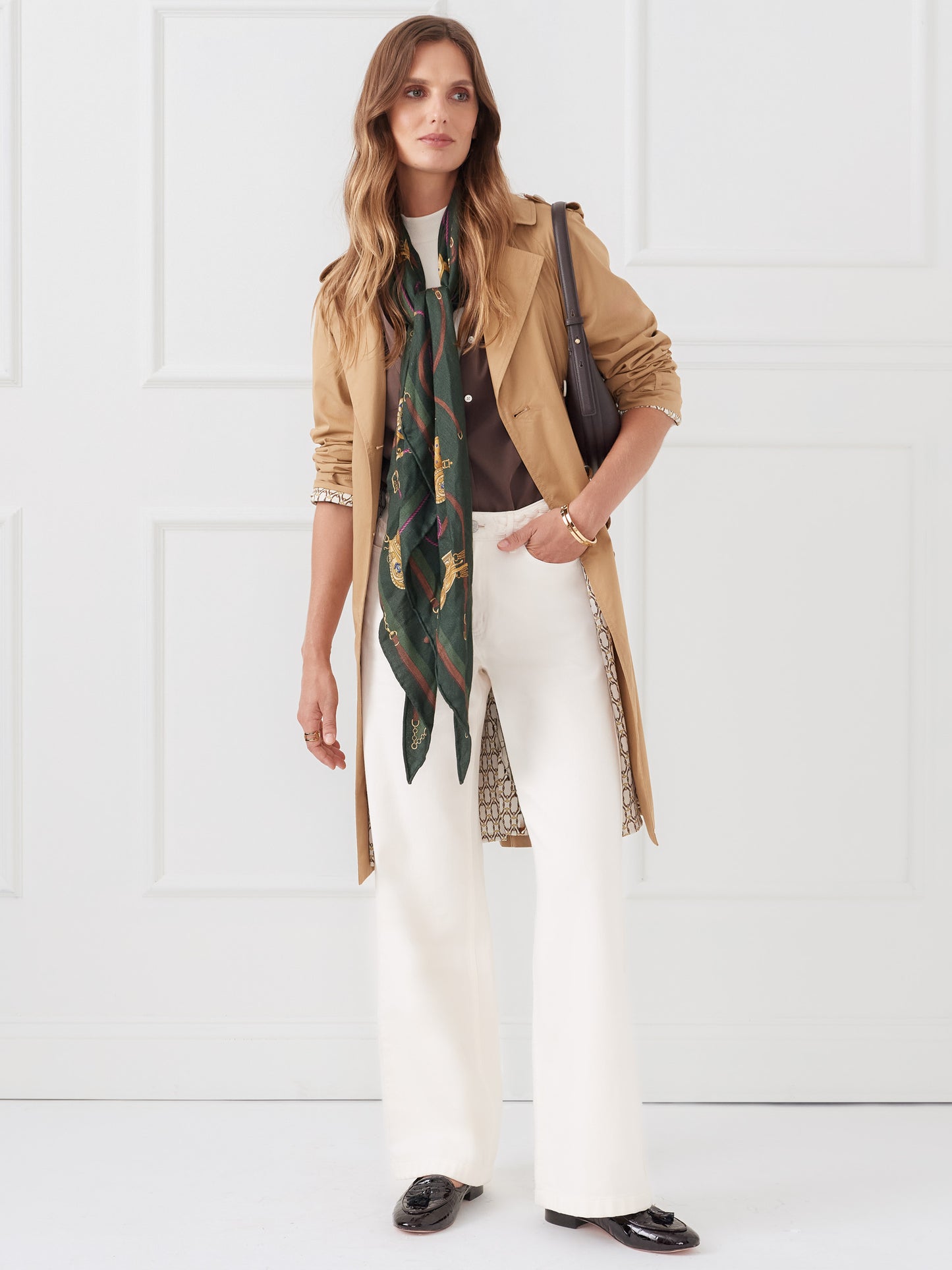 J.McLaughlin Sierra trench coat in khaki made with cotton/nylon.