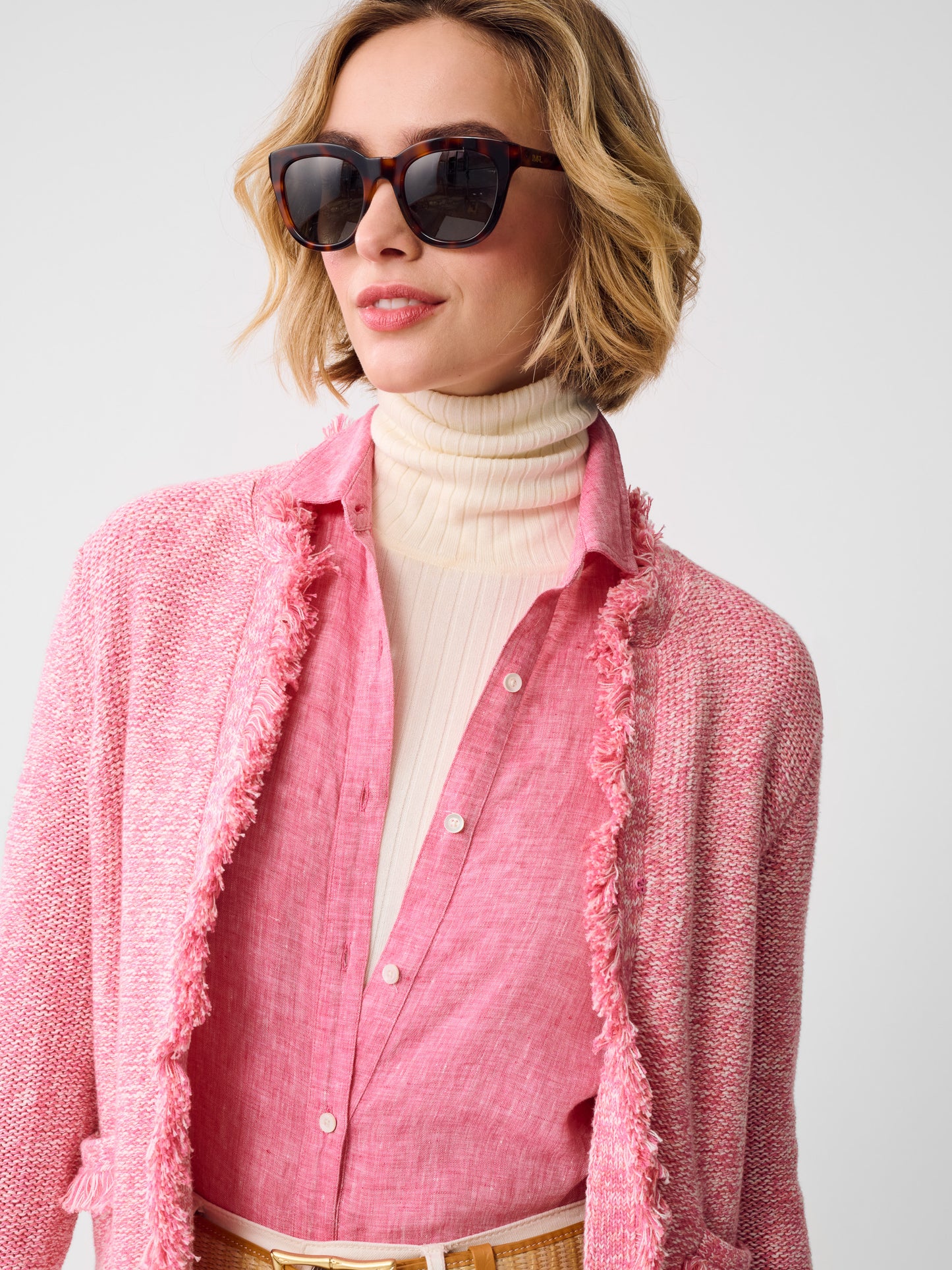 J.McLaughlin Simone Sweater in Pink made with cotton.