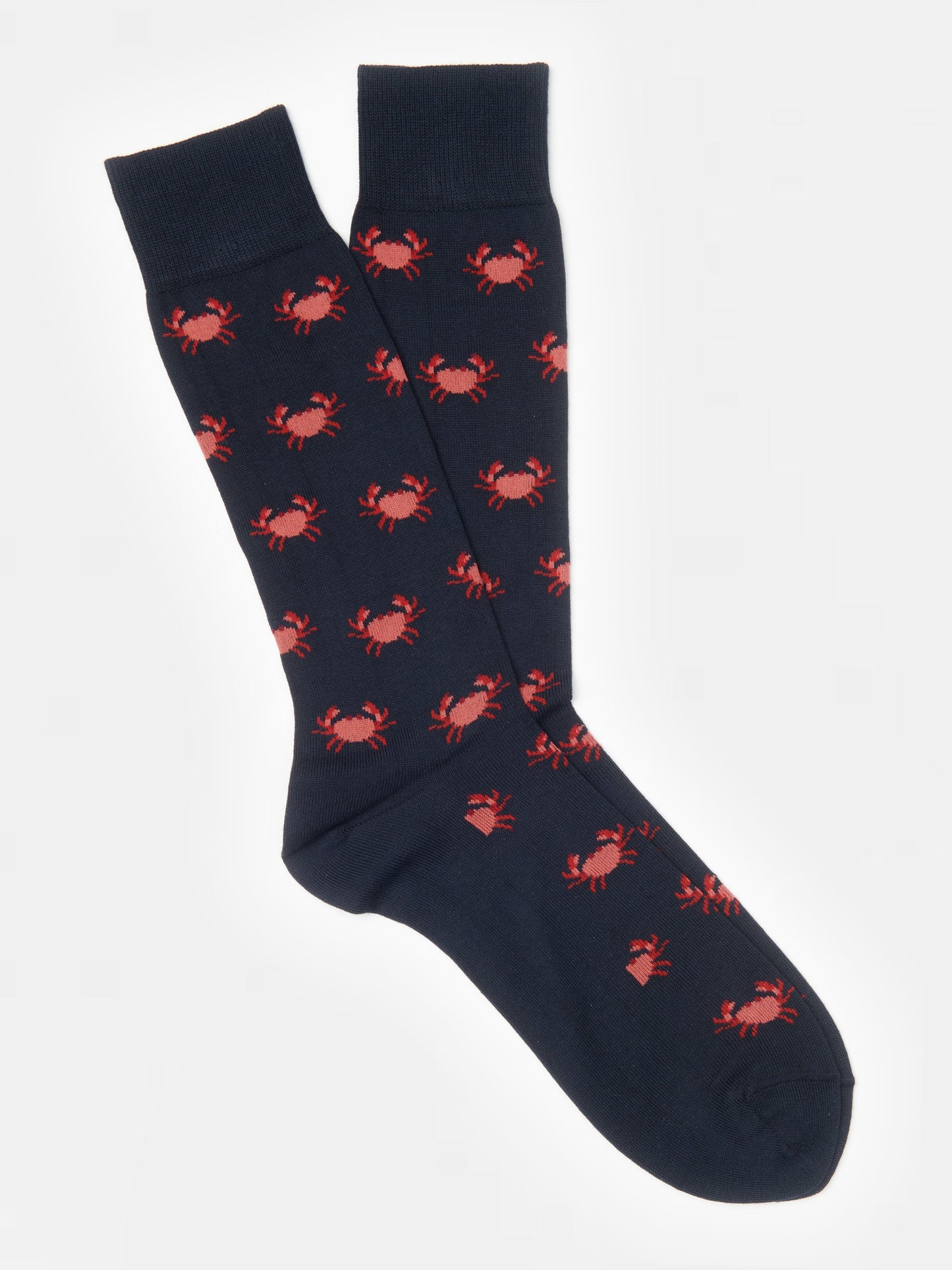 J.McLaughlin Crab Socks in navy made with cotton fabric.