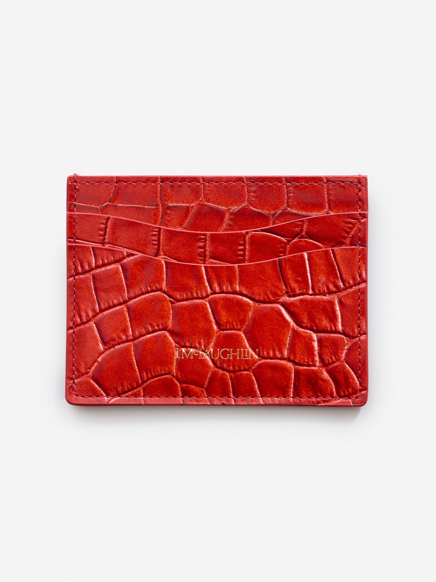 J.McLaughlin Cardcase in orange made with leather.