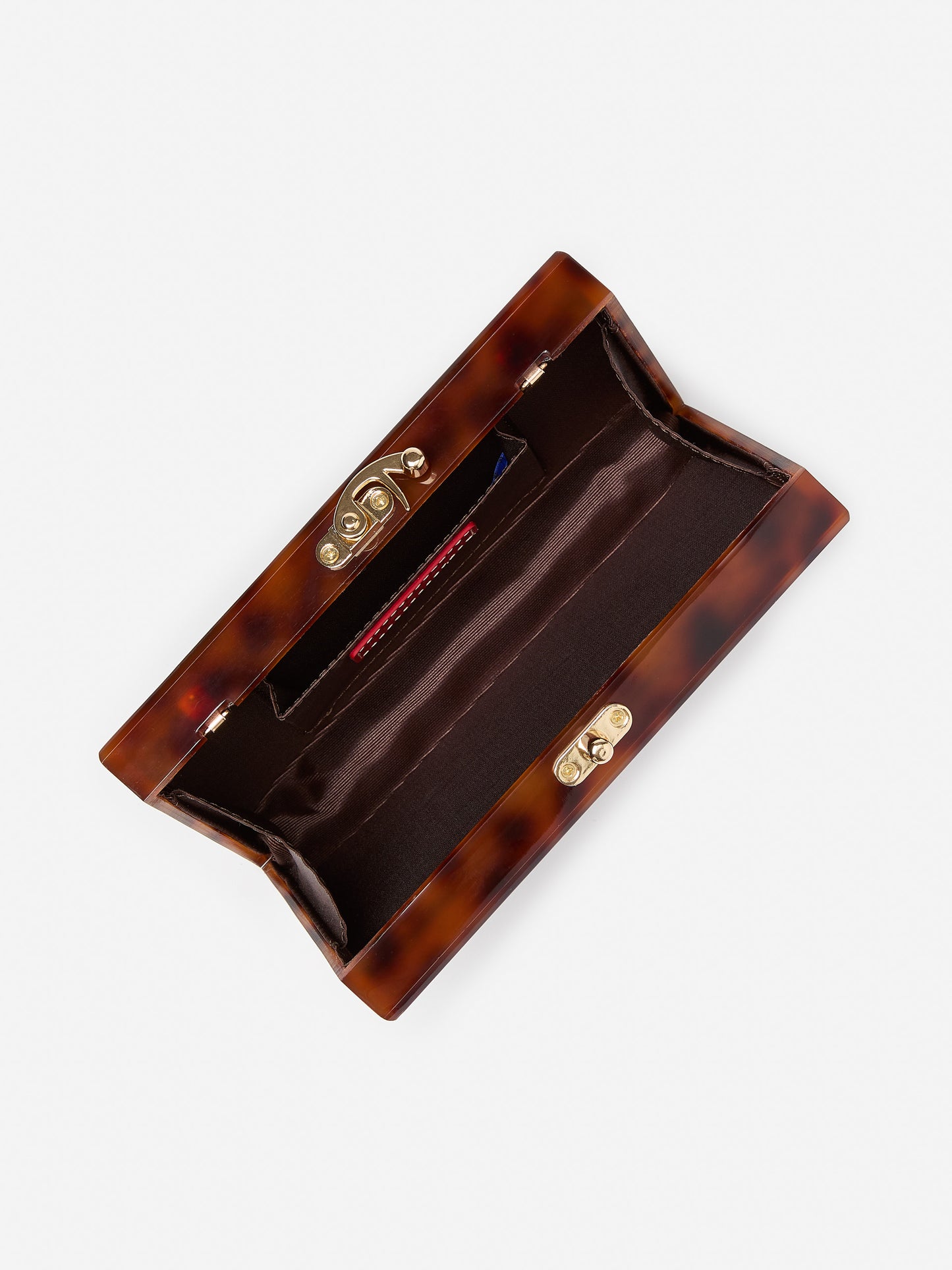 J.McLaughlin Talia clutch in brown made with acrylic.