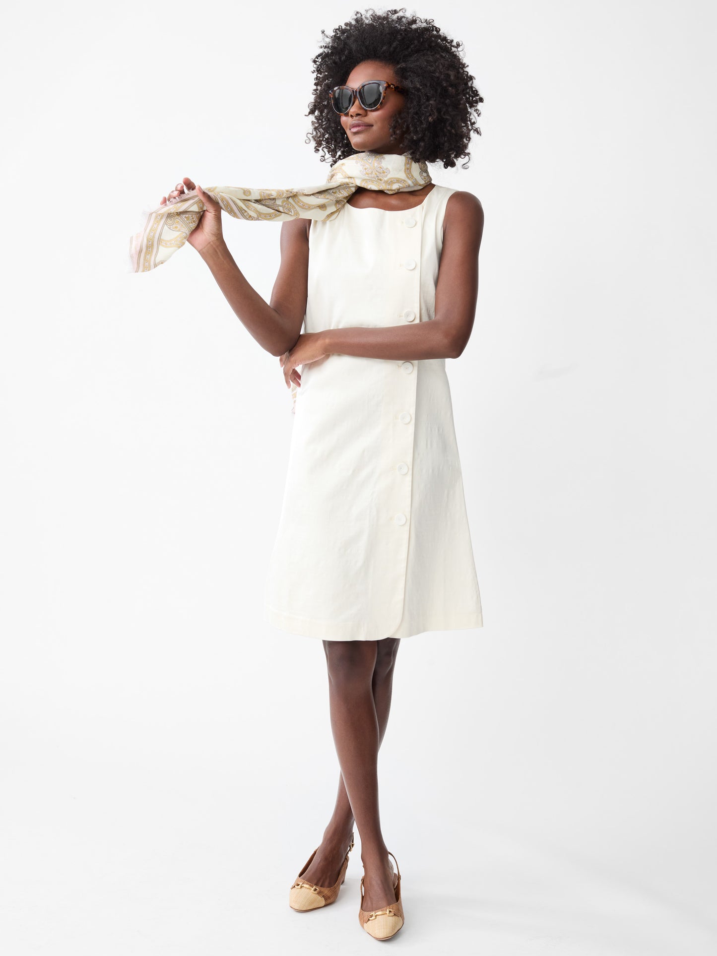 J.McLaughin Terra dress in cream made with cotton.