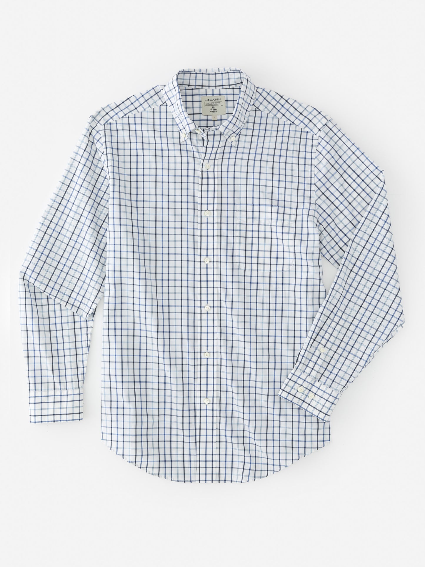 J.McLaughlin University shirt in navy/marine/ivory made with cotton.