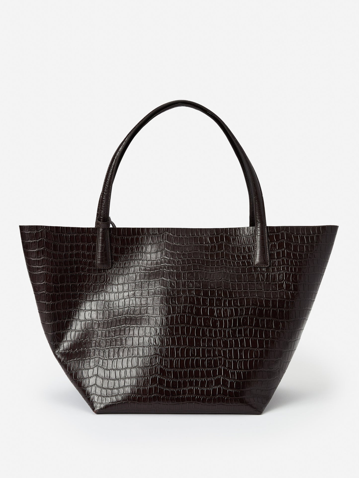 J.McLaughlin Vika tote in dark brown made with crocodile.