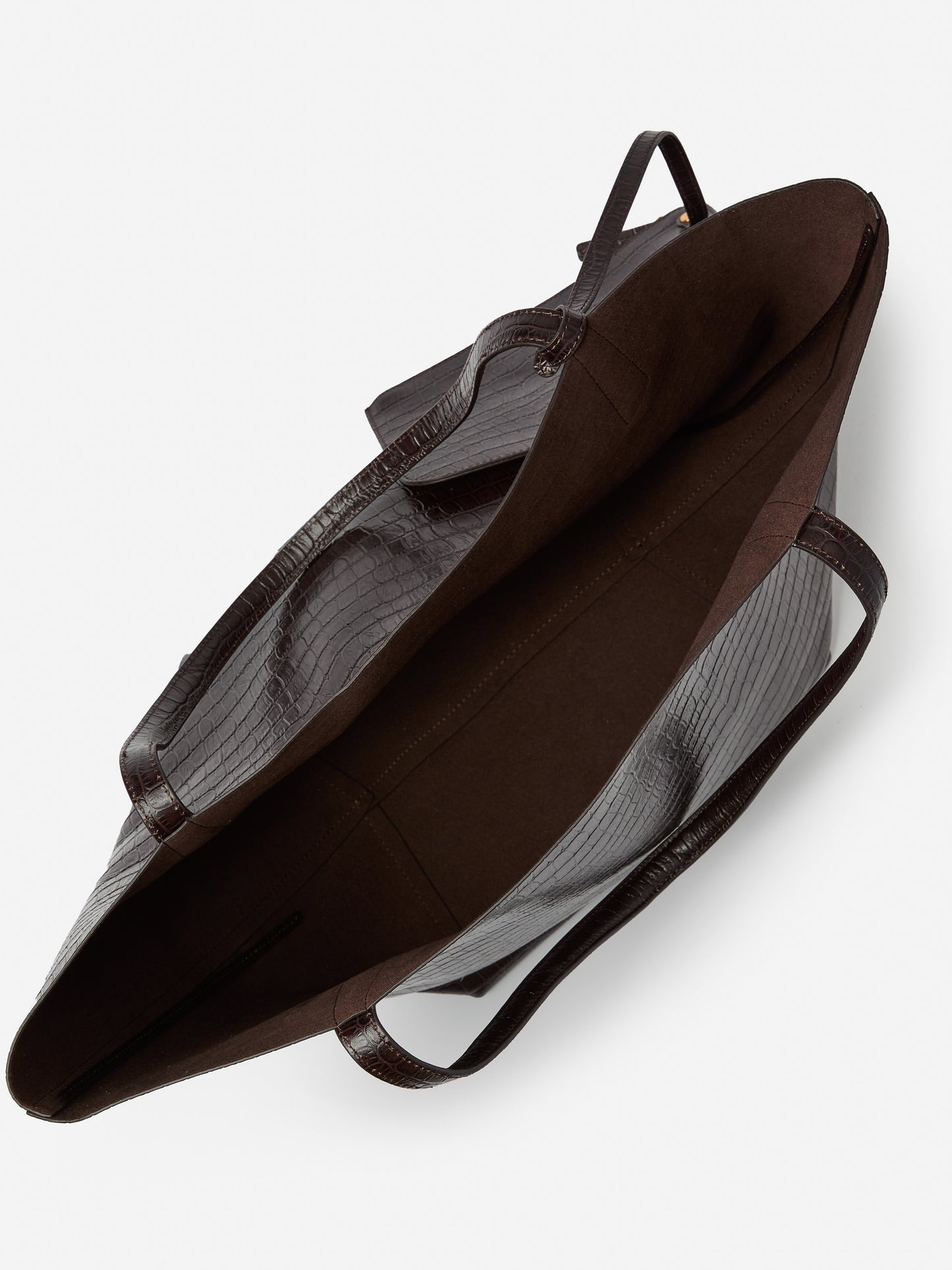 J.McLaughlin Vika tote in dark brown made with crocodile.
