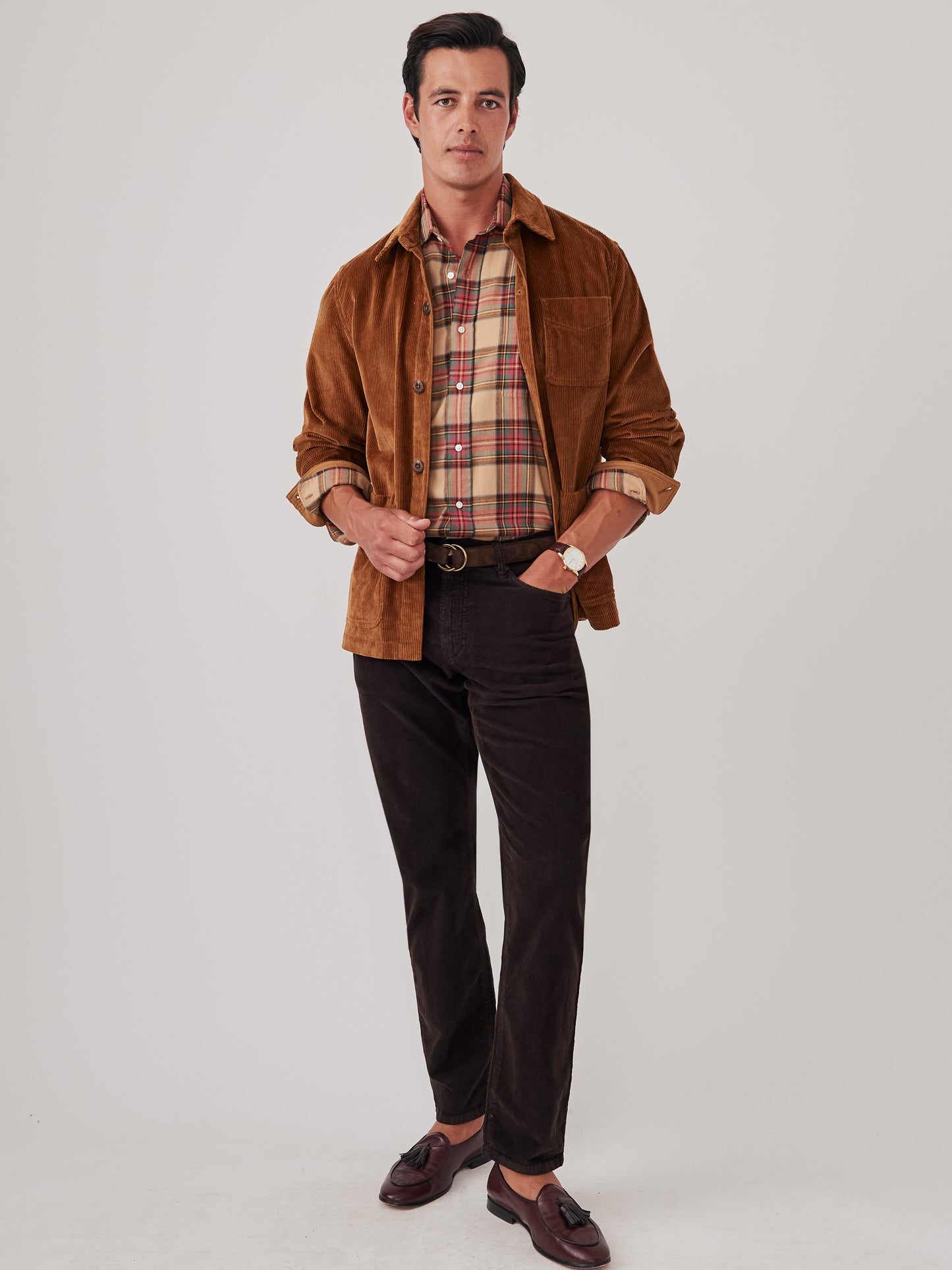 J.McLaughlin Parker pants in chocolate brown made with cotton corduroy.