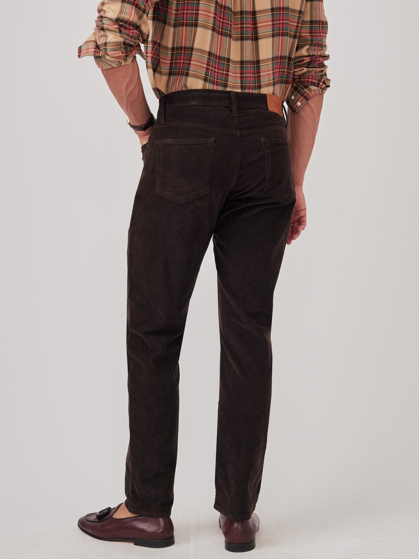 J.McLaughlin Parker pants in chocolate brown made with cotton corduroy.