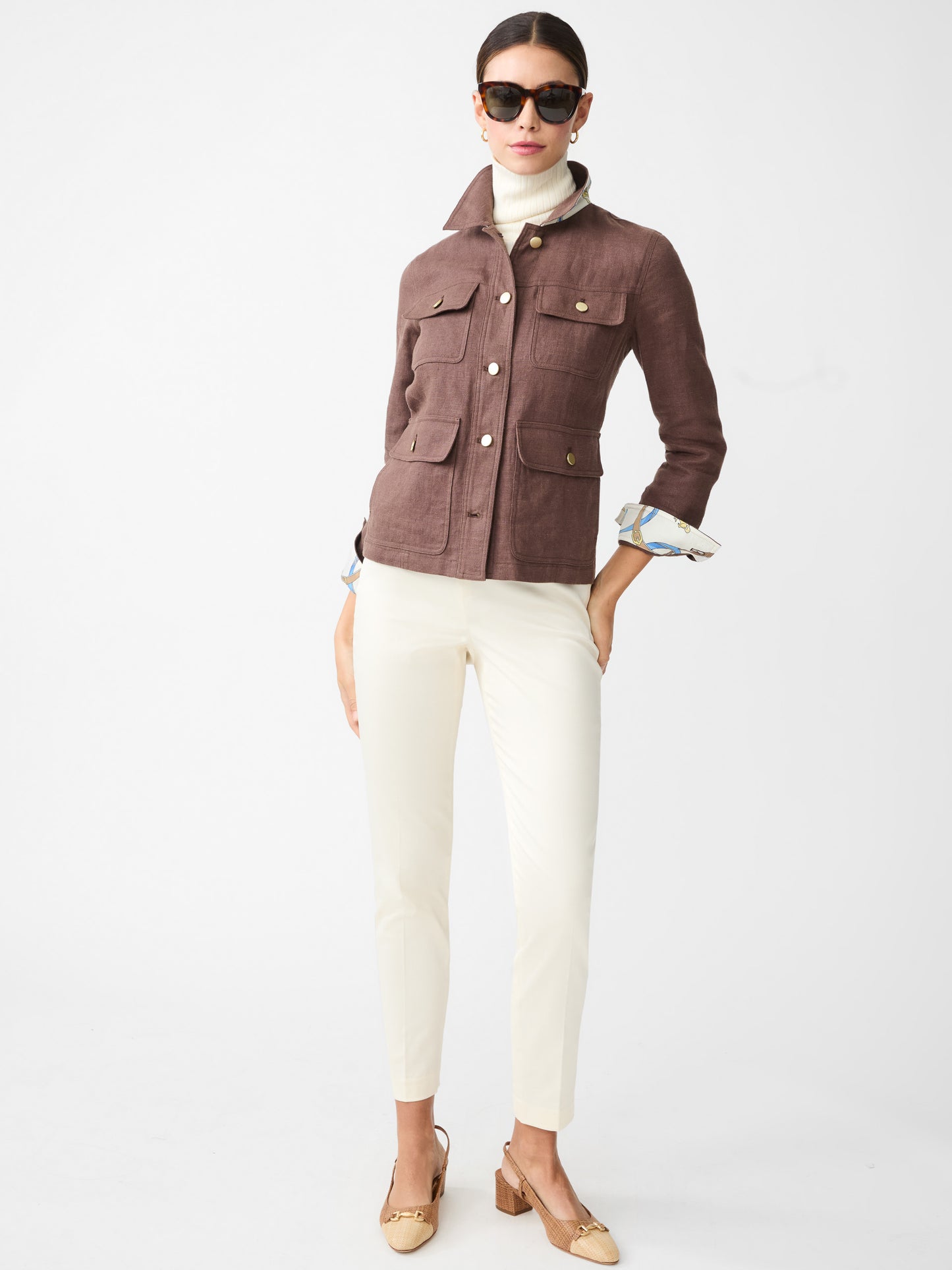 J.McLaughlin Willow Jacket in dark brown made with Linen.