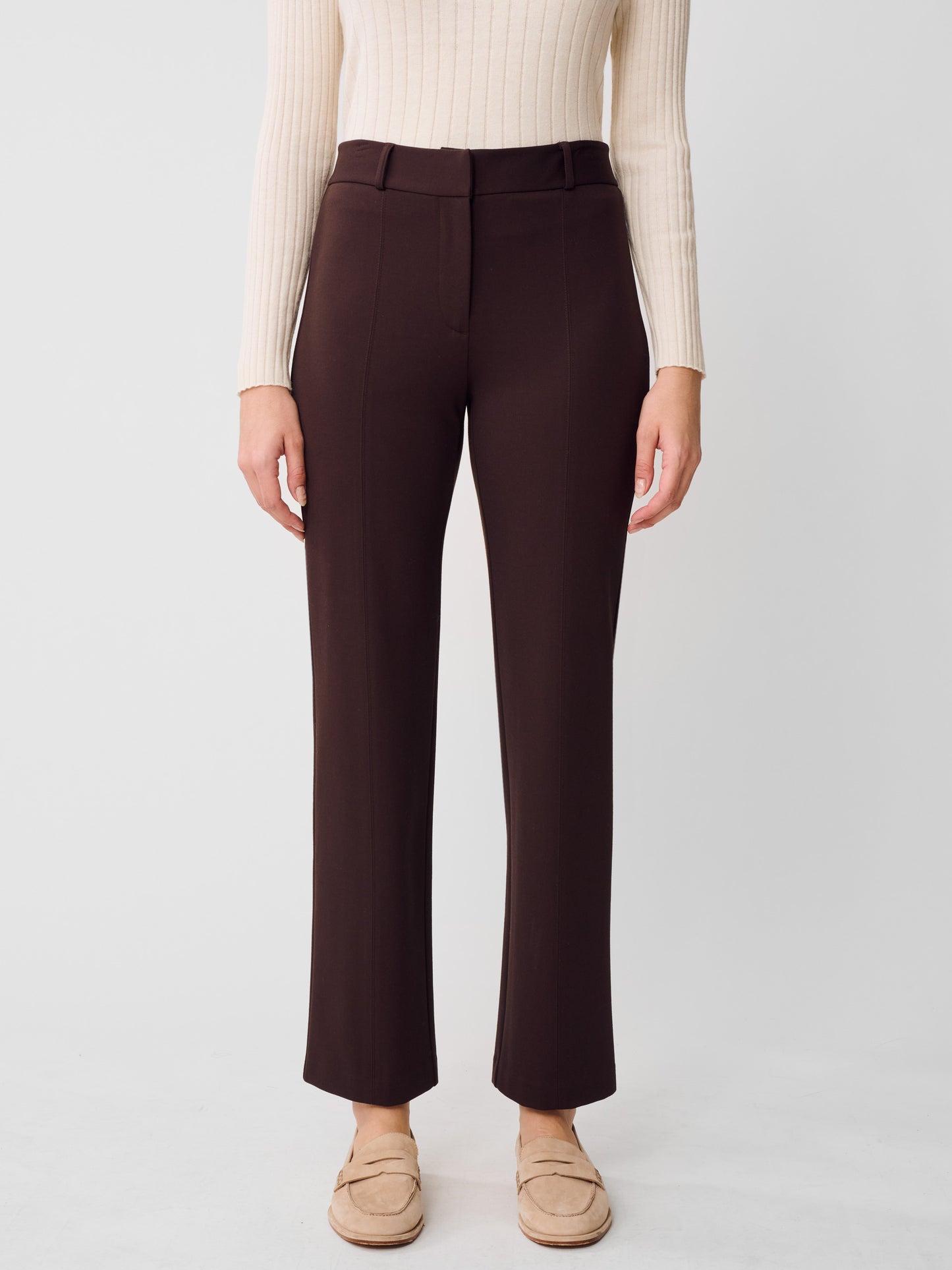 J.McLaughlin Ynez Pant in Brown made with Bainbridge Cloth.