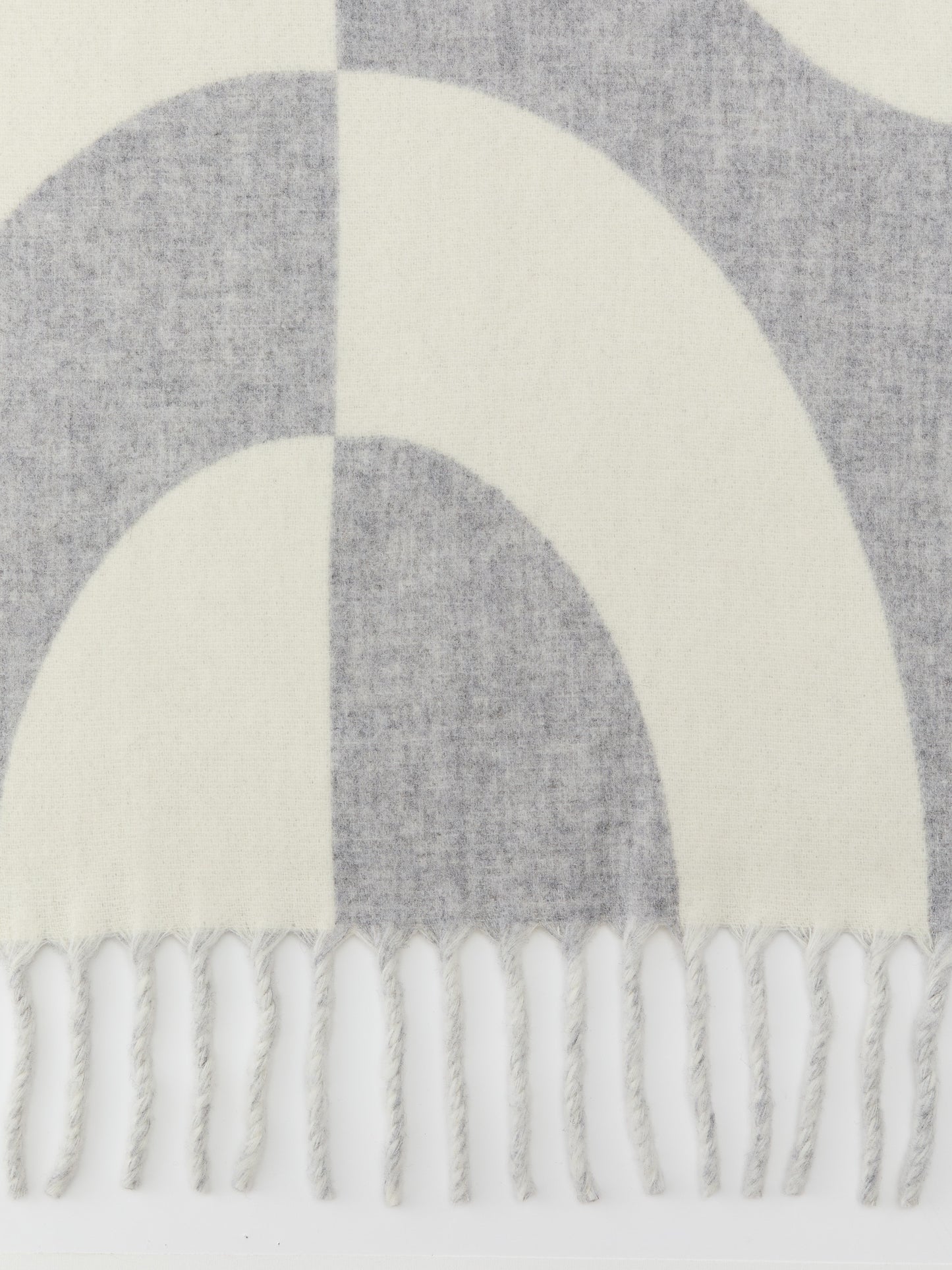 J.McLaughlin Yuna scarf in pearl gray/off white made with wool.