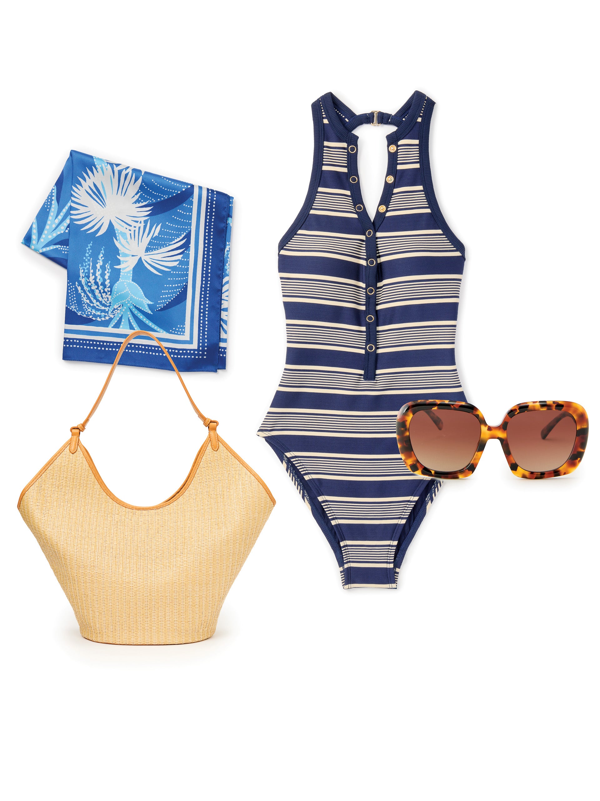 J.McLaughlin Eirene swimsuit in navy made with nylon. 