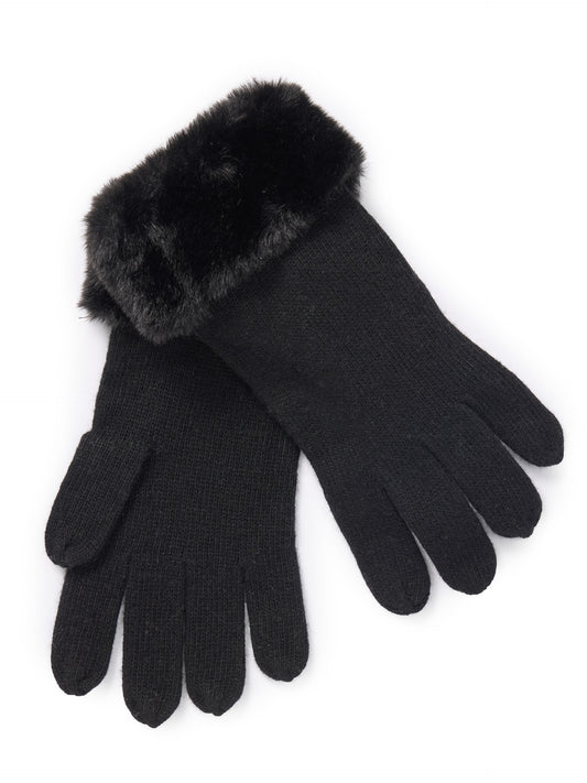 J.mcLaughlin Bette gloves in black made with cashmere/lambswool/viscose/nylon.