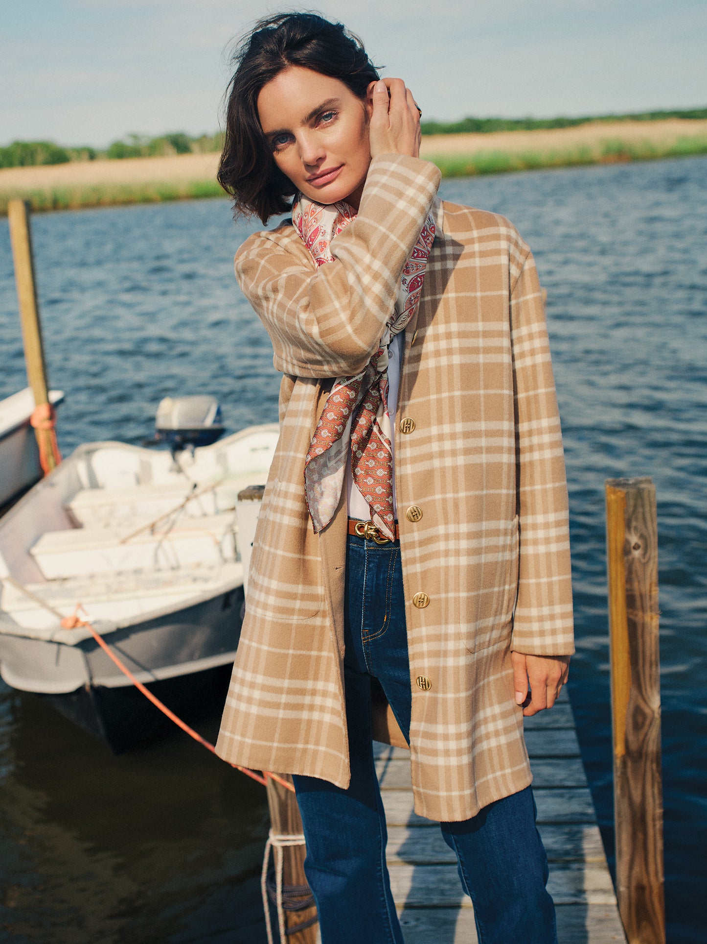 Frade Reversible Coat in Plaid