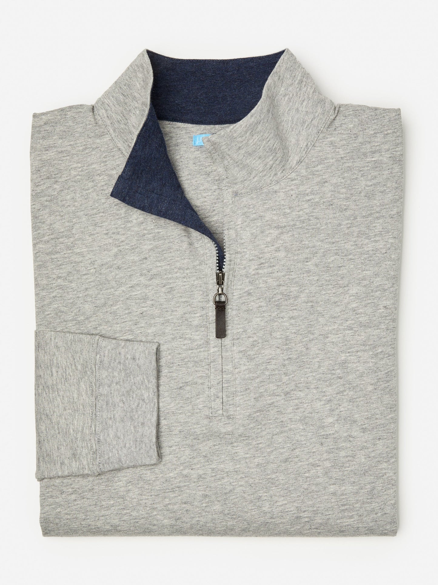 J.McLaughlin Clermont 1/4 zip in heather grey made with cotton/spandex.