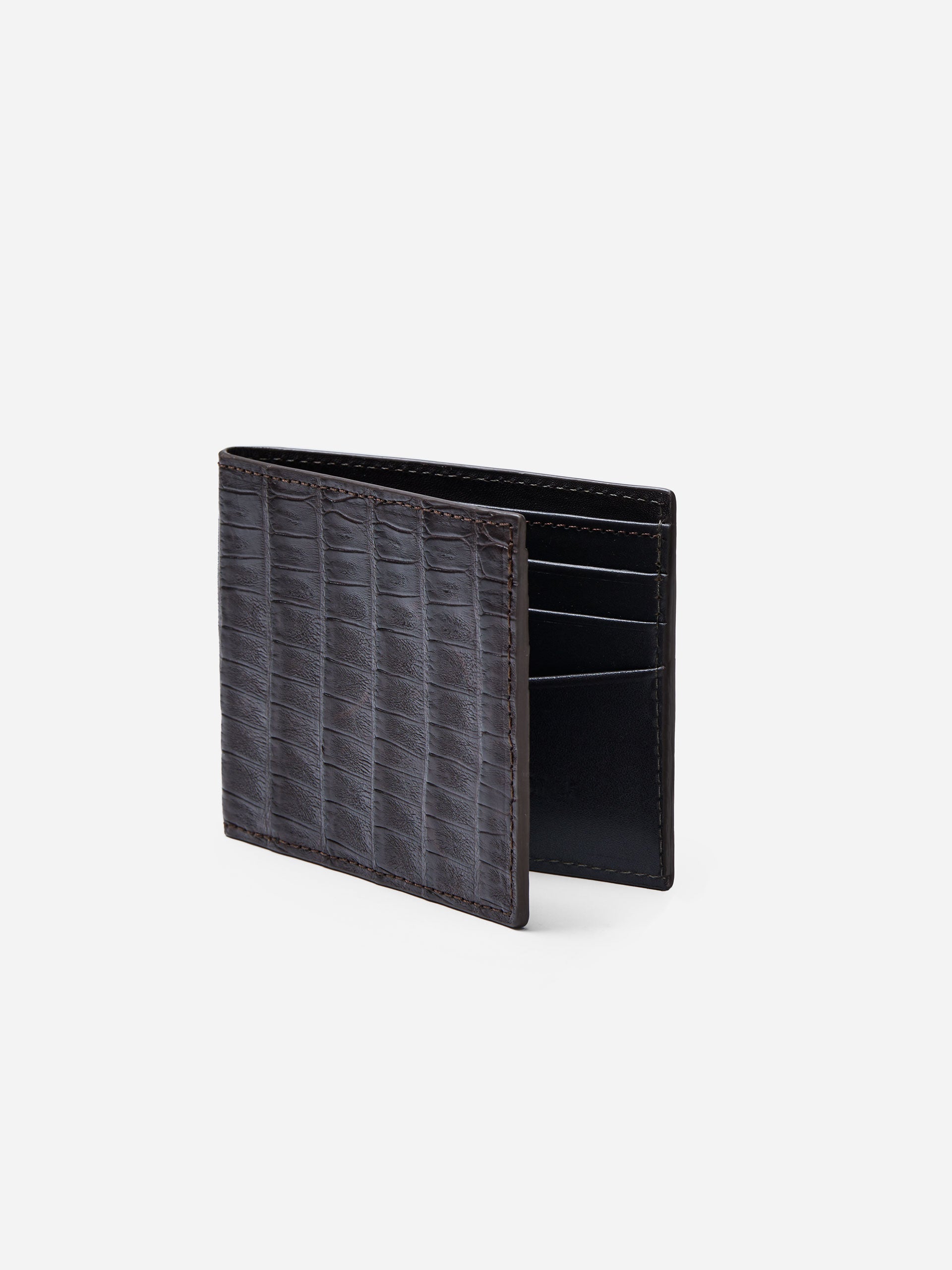 J.McLaughlin Genuine Crocodile Wallet in Cigar made with Crocodile Leather
