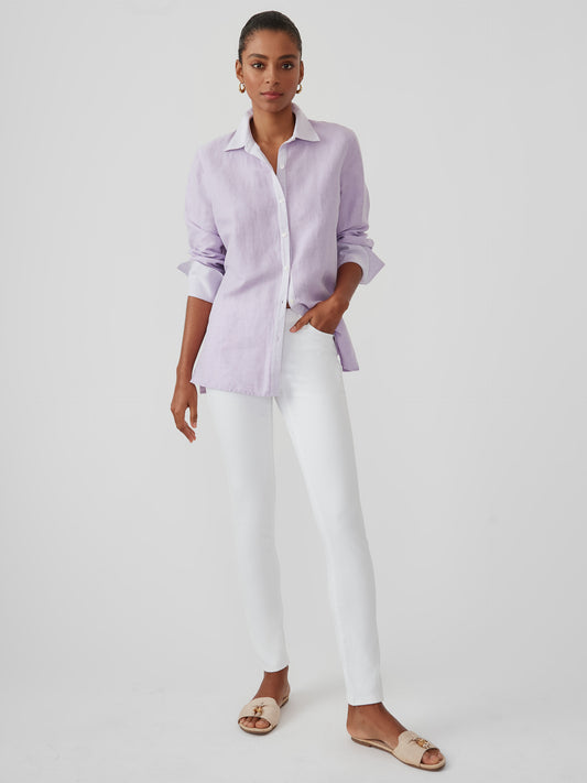 J.McLaughlin Lexi jeans in white made with woven denim.