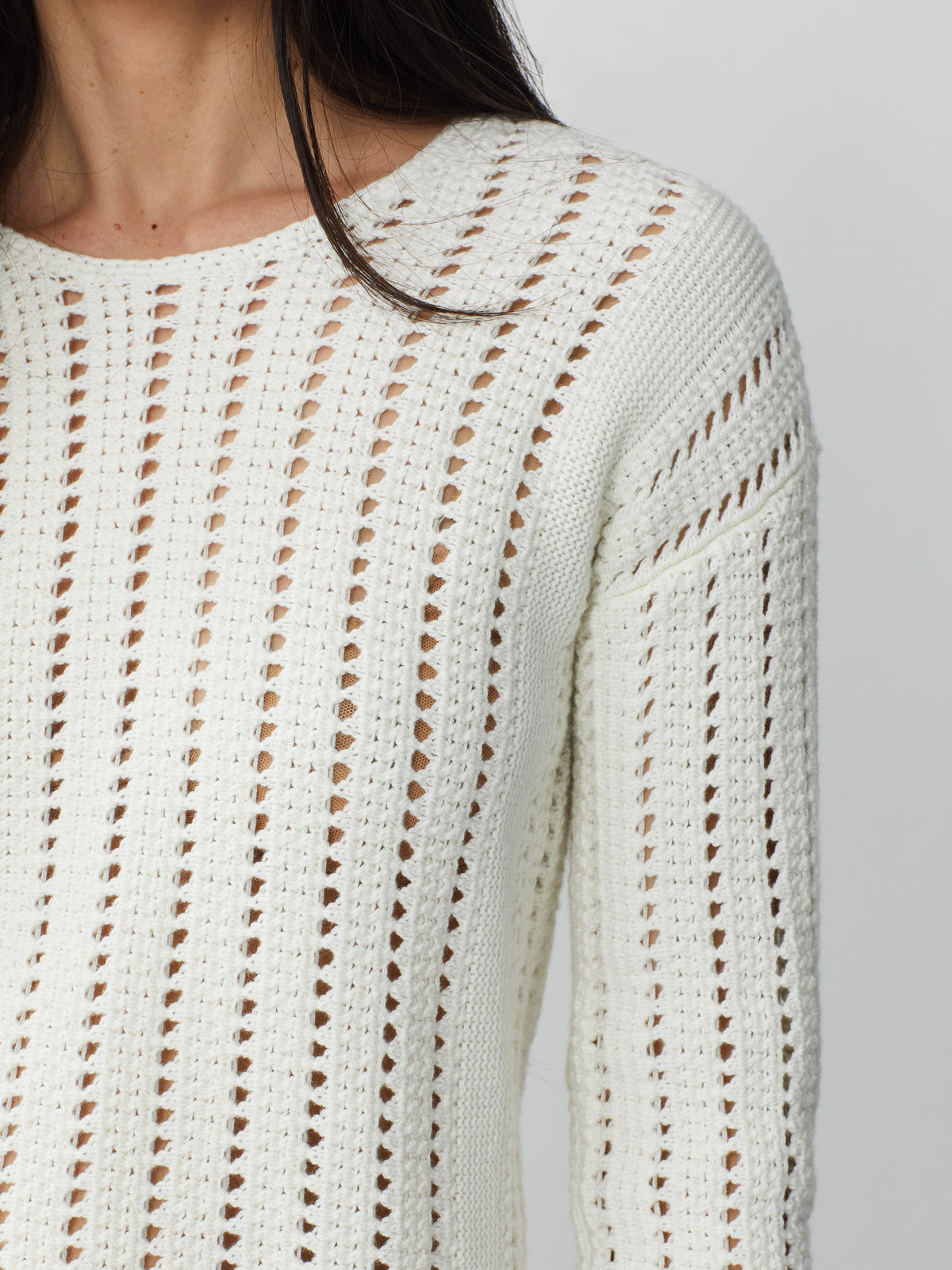 J.McLaughlin Keira sweater in Egret White made with Cotton. 