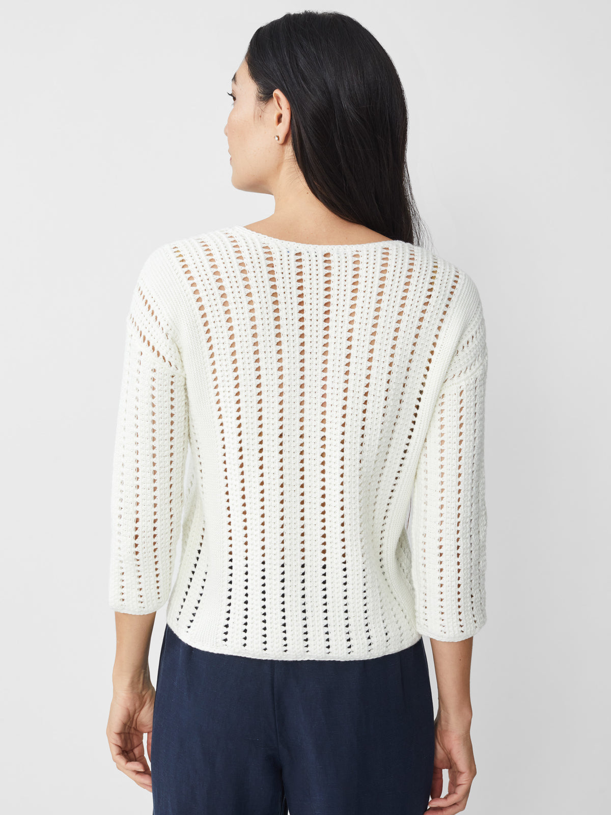 J.McLaughlin Keira sweater in Egret White made with Cotton. 